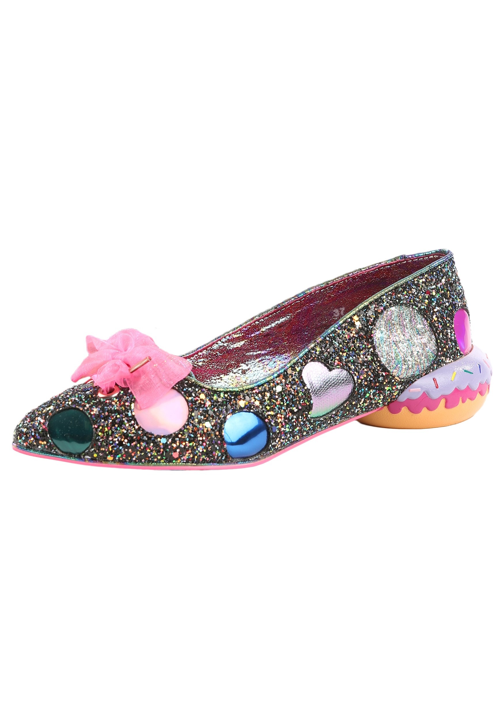 Irregular Choice 'Custard Filled' Black Sprinkled Flats for Women