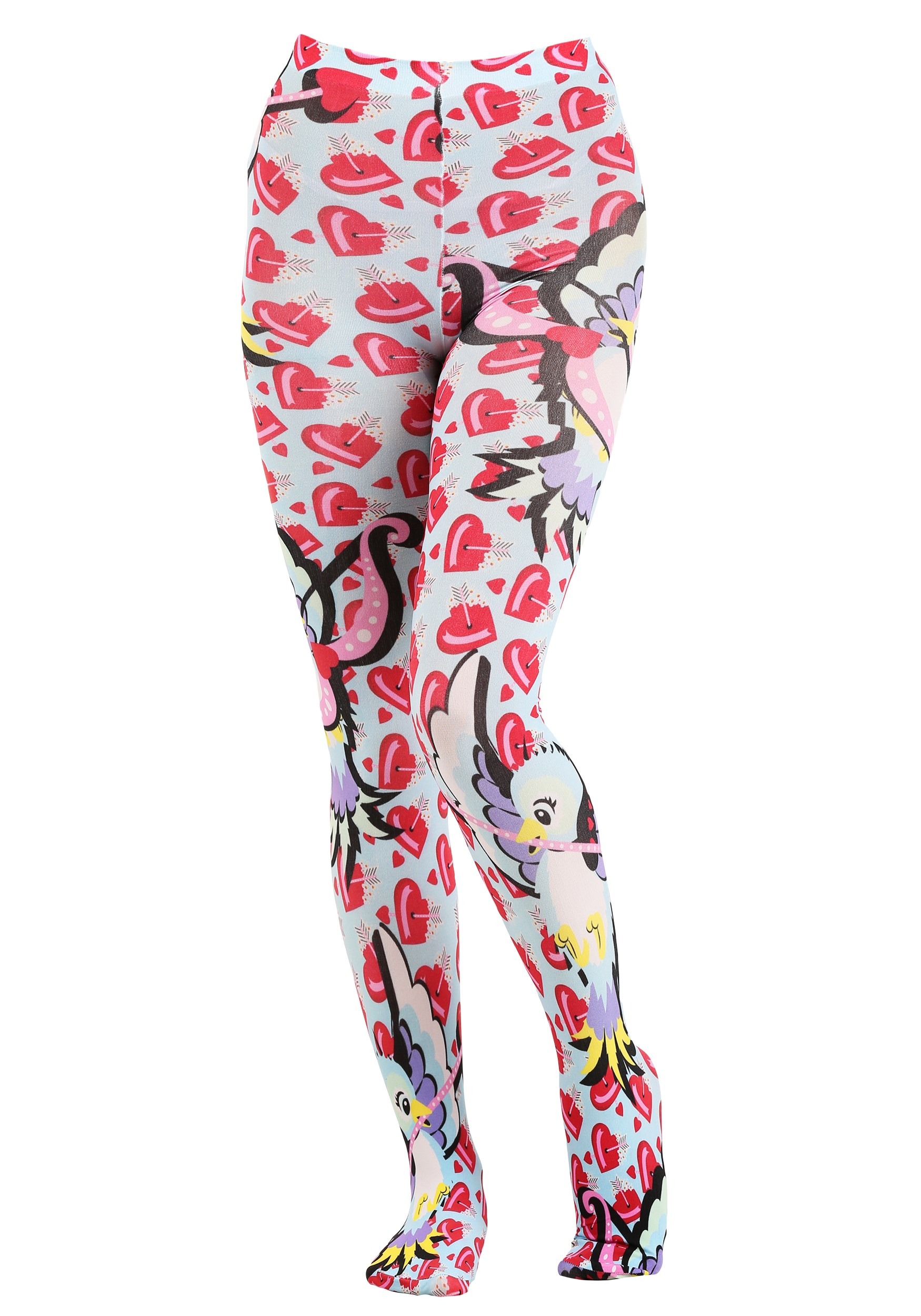 Irregular Choice Love Bird Print Tights for Women