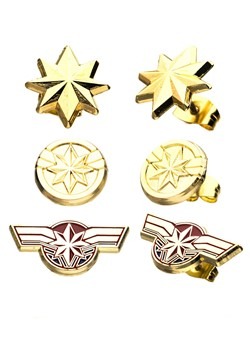 Captain Marvel Earring Set