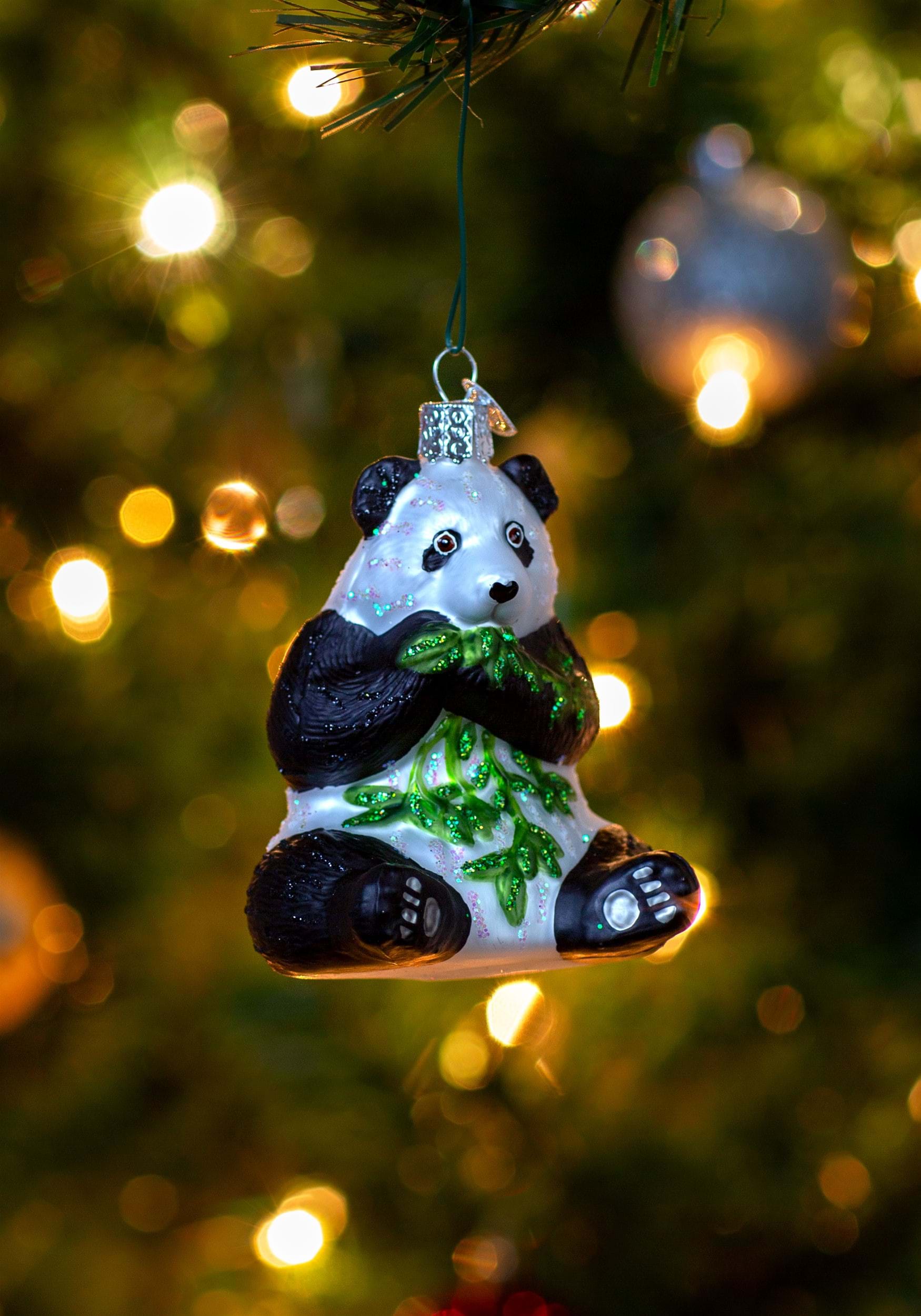 Glass Blown Panda Bear Ornament