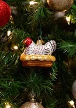 Hen on Nest Glass Blown Hanging Ornament