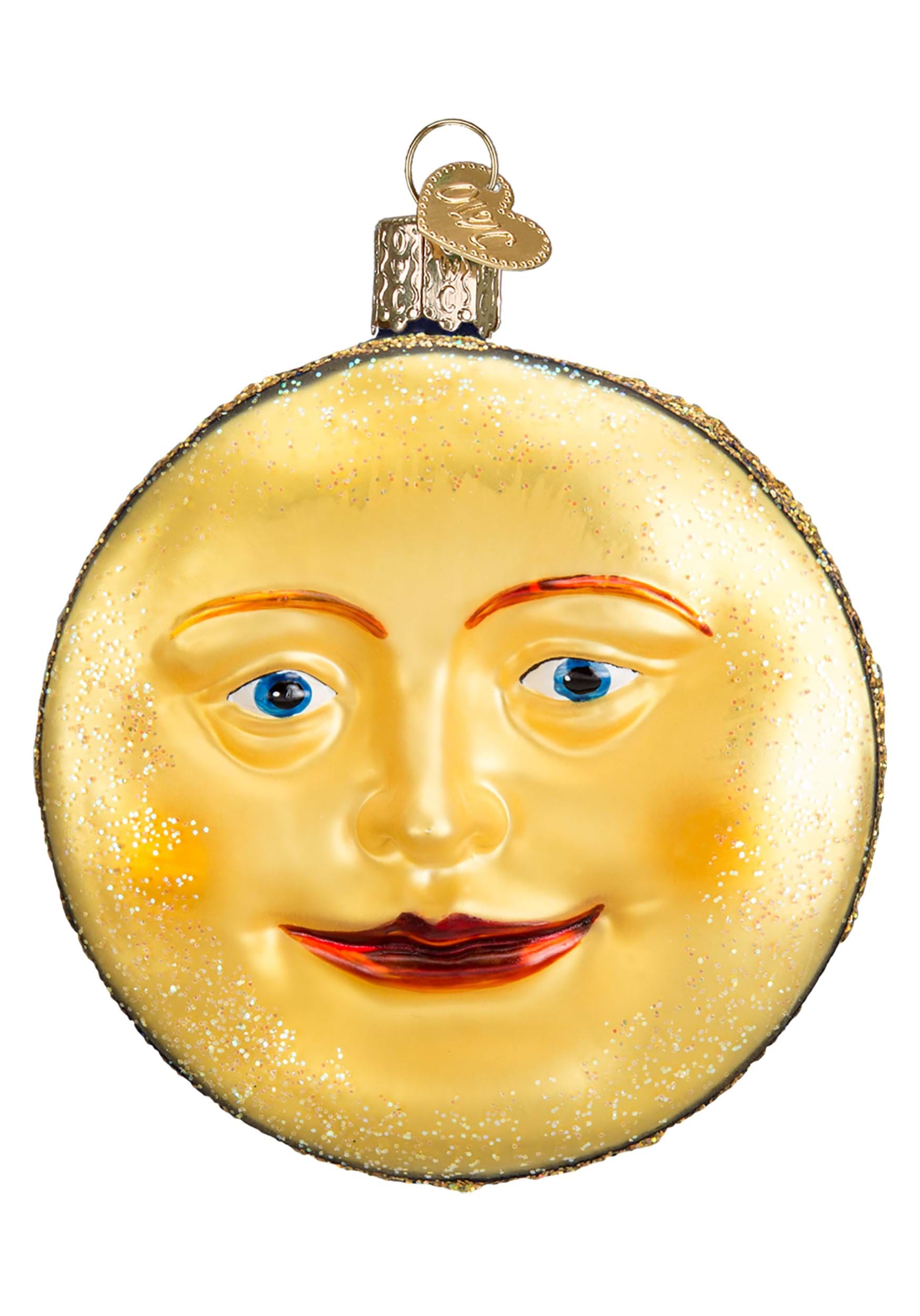 Glass Blown Man On The Moon Ornament