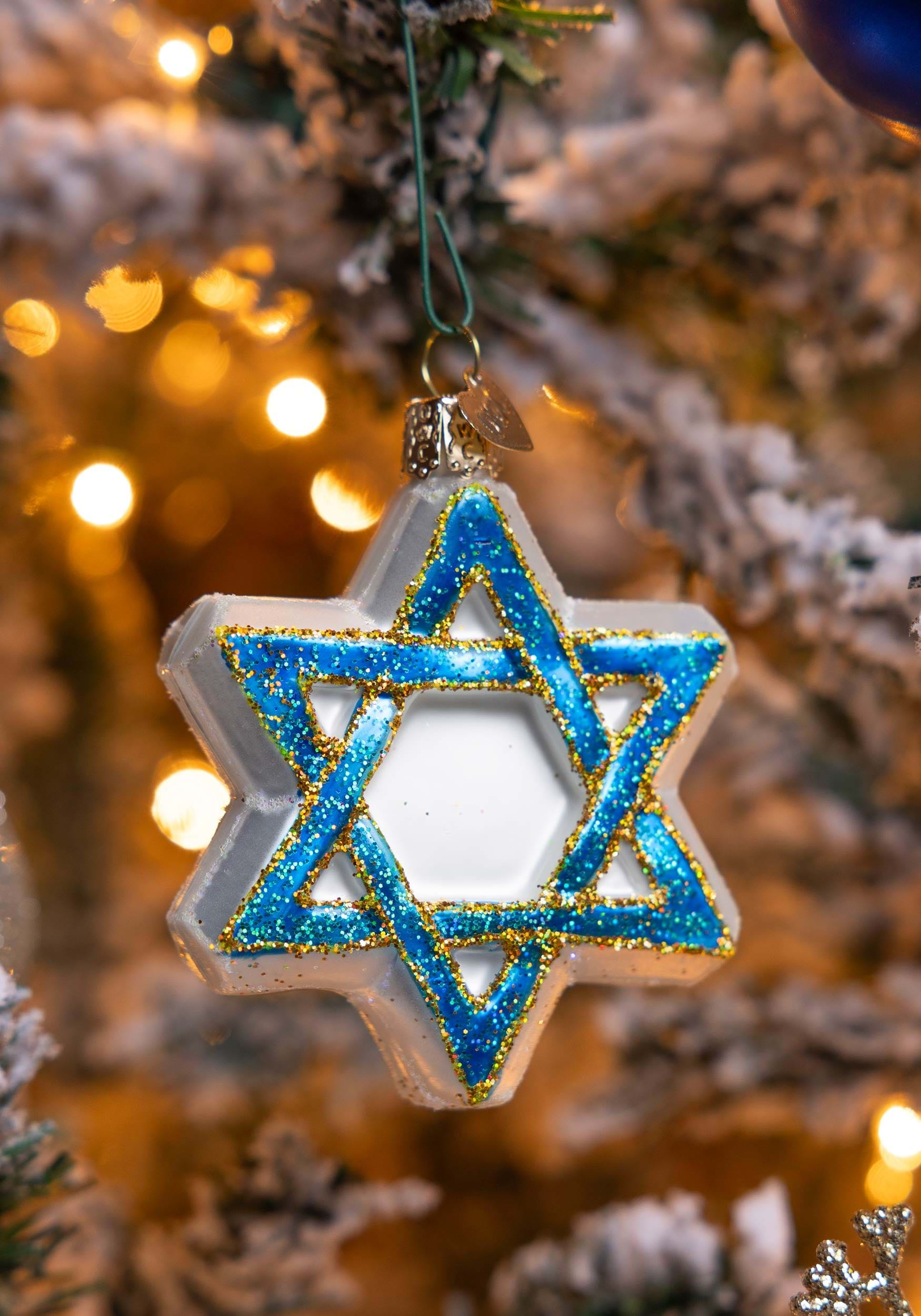 Glass Blown Star of David Ornament