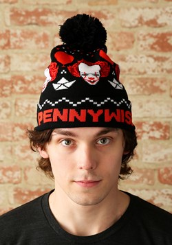 IT Pennywise Ugly Christmas Pom Beanie