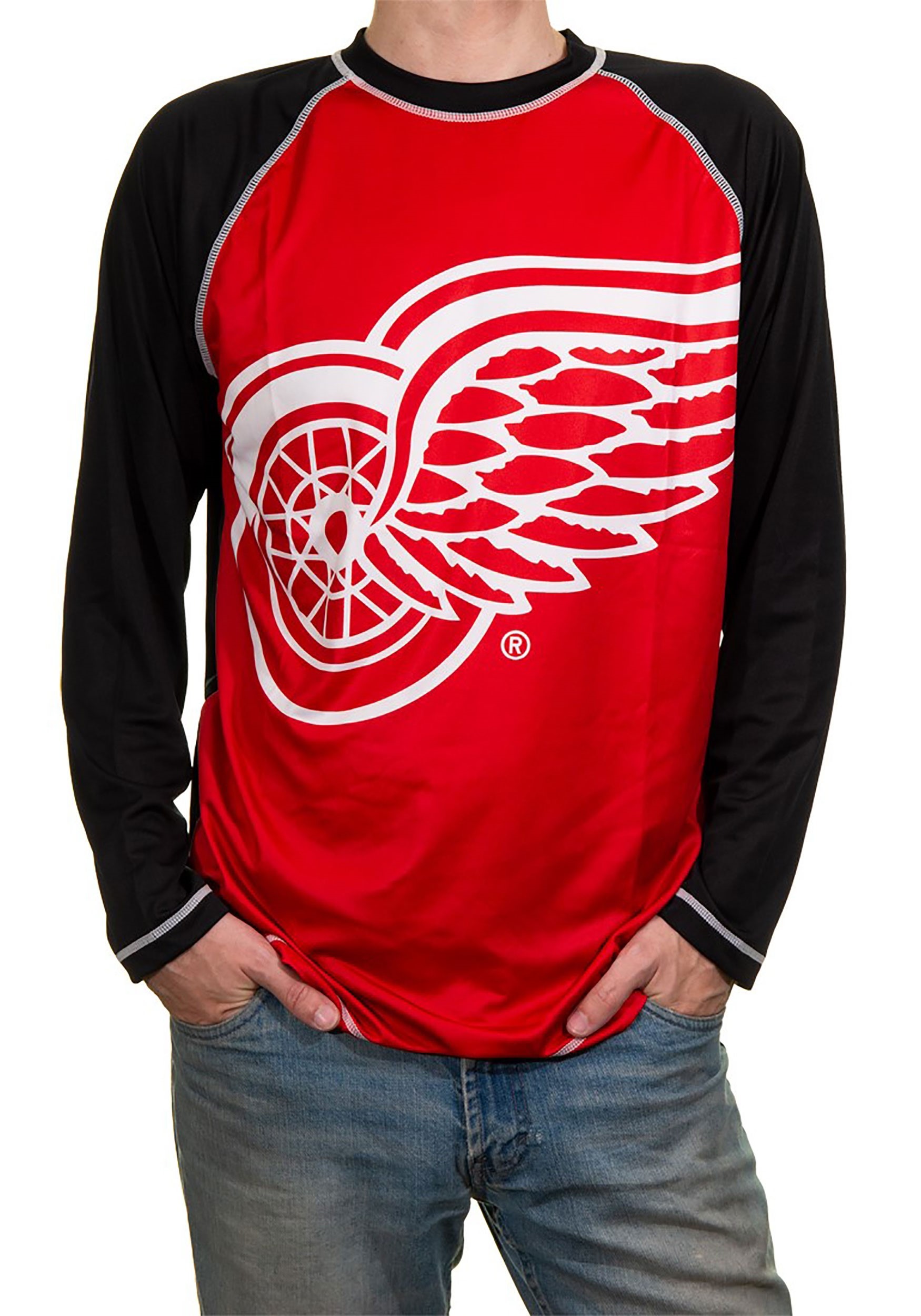 Detroit Red Wings NHL Mens Long Sleeve Rash Guard