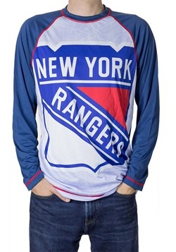 NHL New York Rangers Mens Long Sleeve Rash Guard T-Shirt