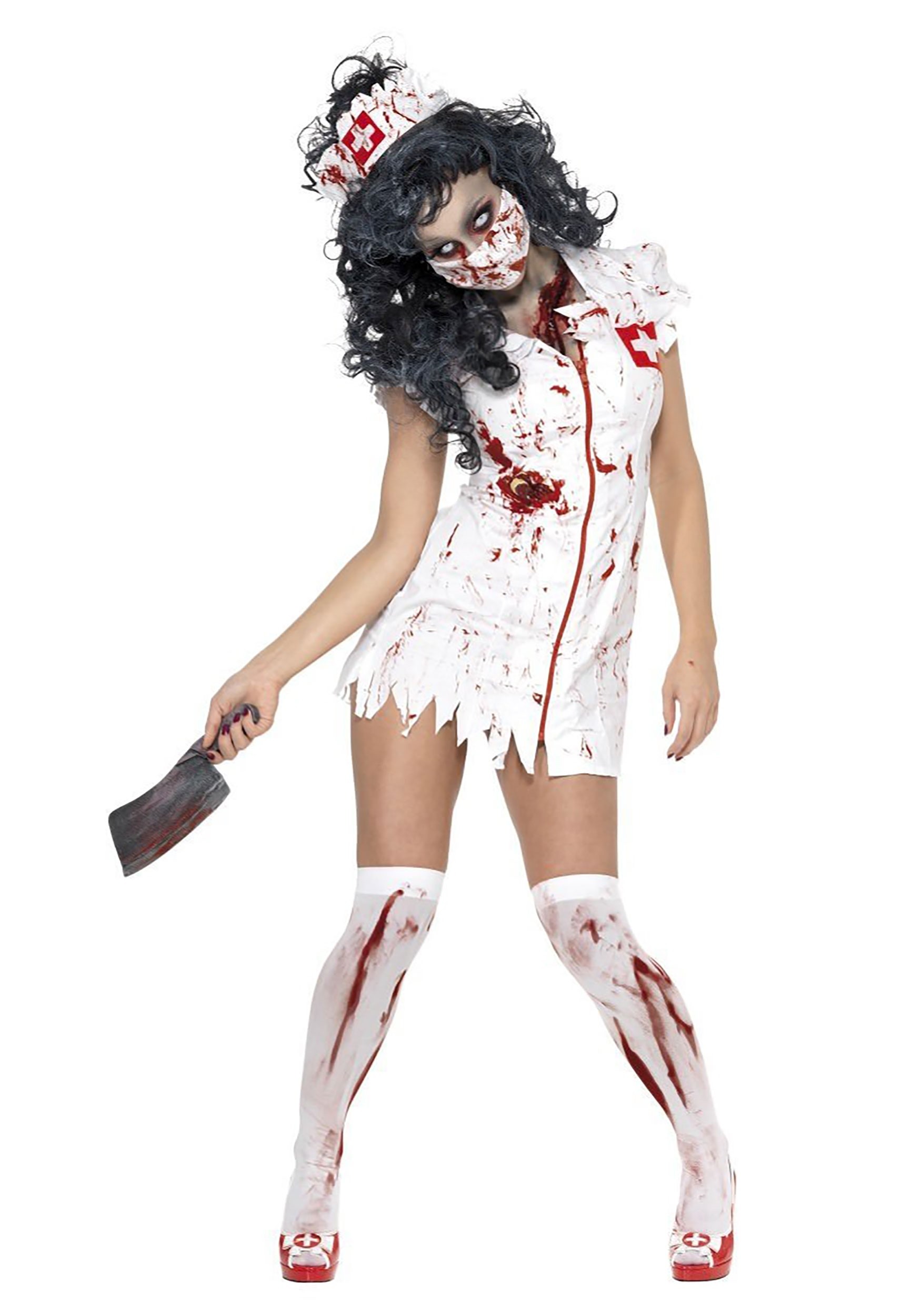 Women's Zombie Nurse Fancy Dress Costume