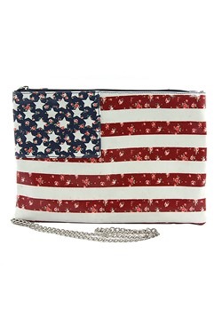 American Flag Side Clutch Bag