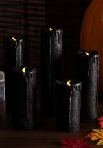 Set of 5 Black Glitter LED Candles Alt 1