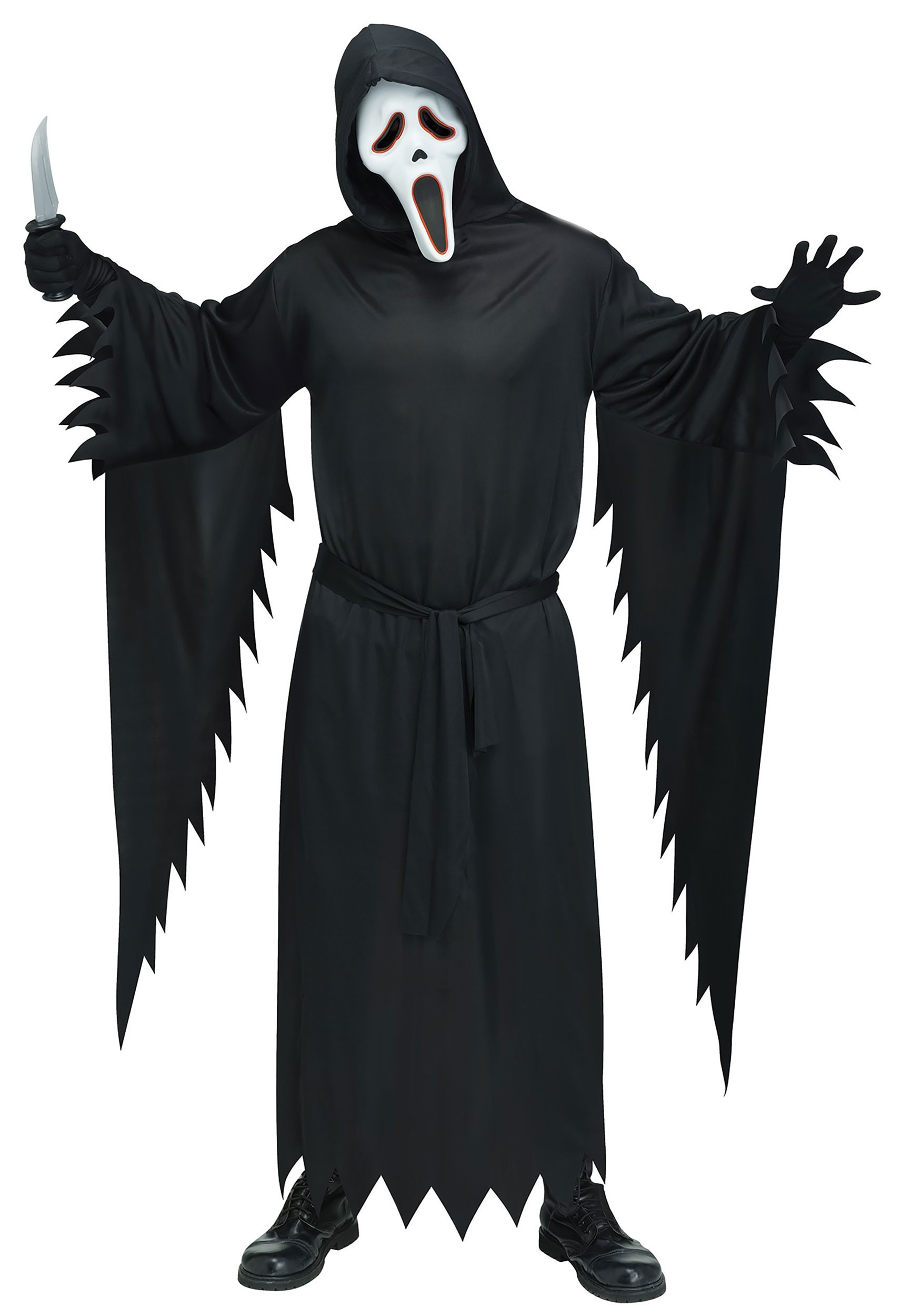 Adult Plus Size E.L. Ghost Face Fancy Dress Costume