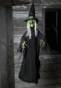 Animated Hanging Witch Prop Decoration
