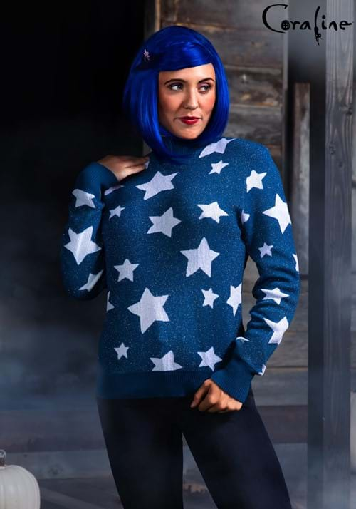 Adult Coraline Blue Star Sweater Costume