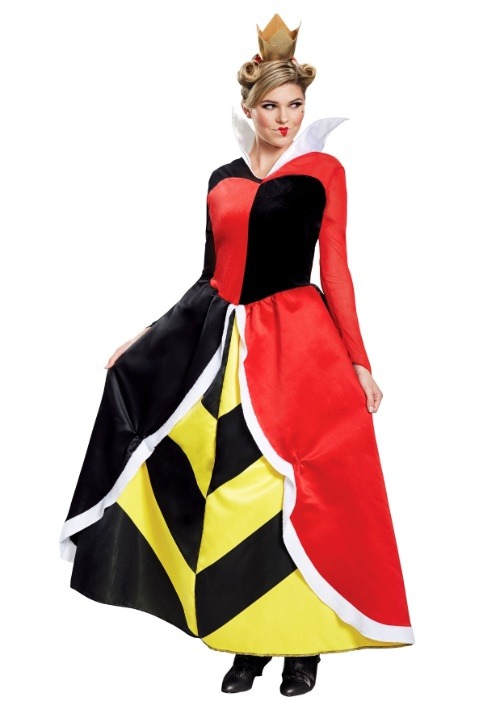 Women's Alice in Wonderland Queen of Hearts Deluxe Costume