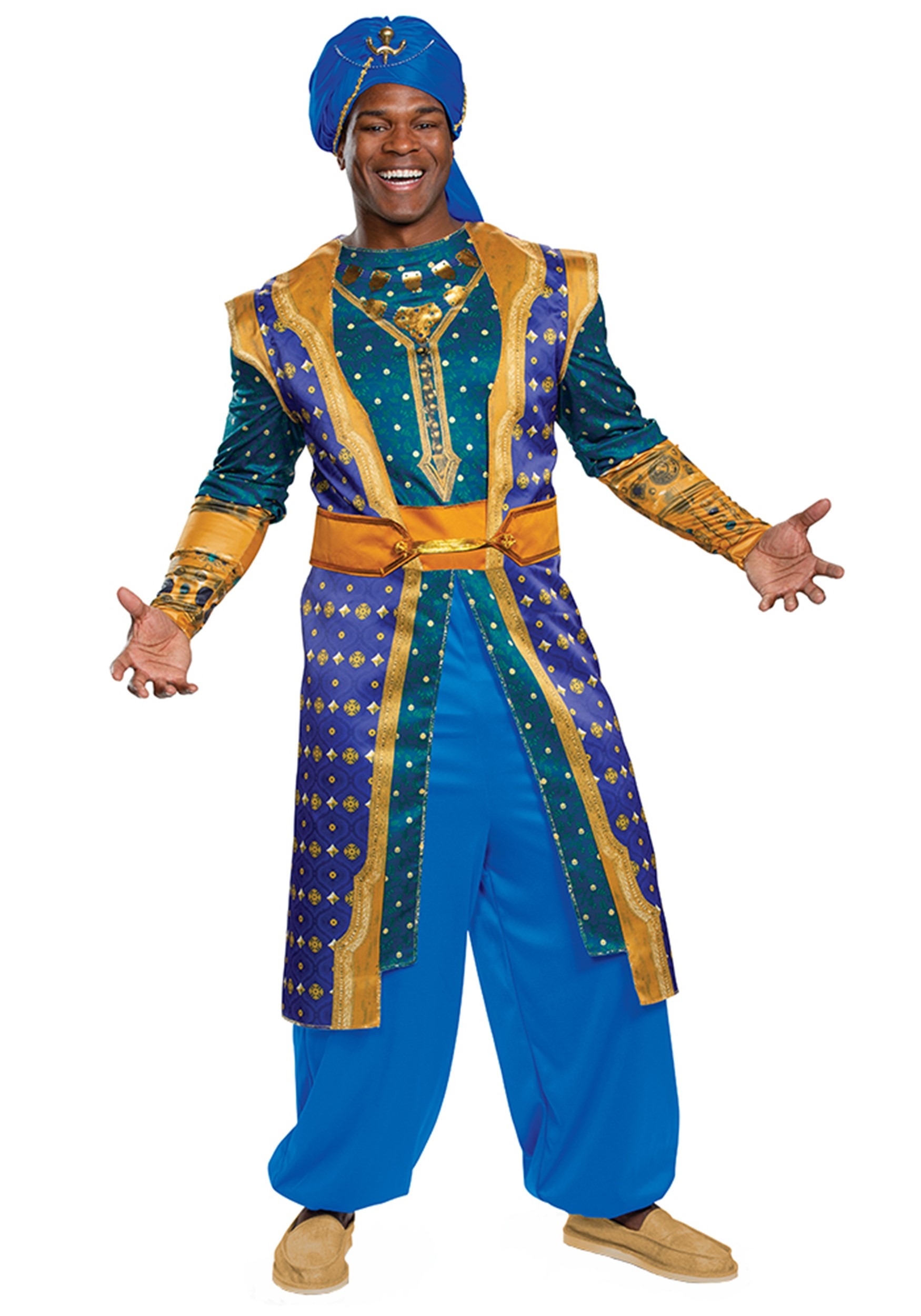 The Aladdin Live Action Adult Genie Fancy Dress Costume