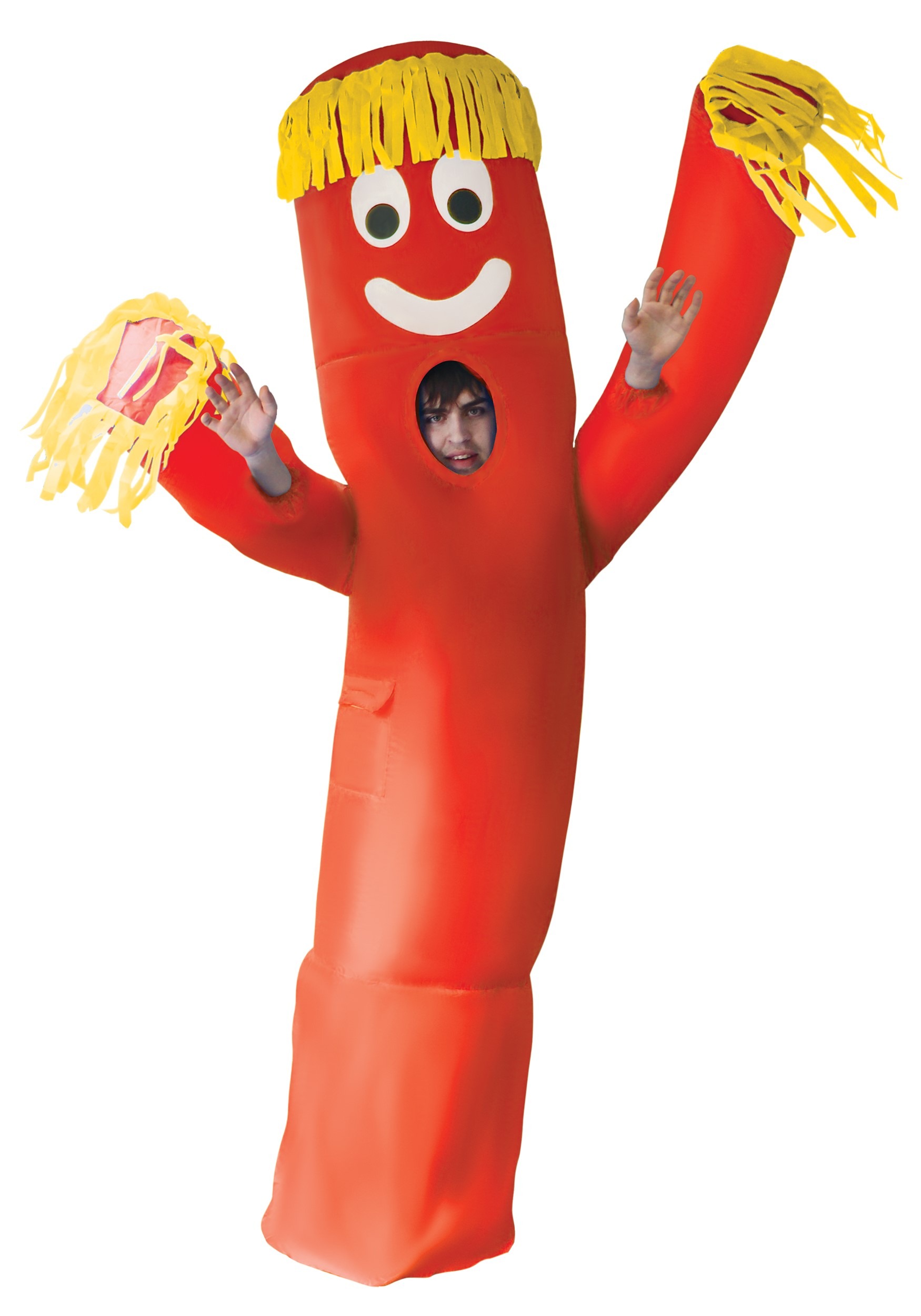 Funny Adult Inflatable Red Wavy Arm Guy Fancy Dress Costume