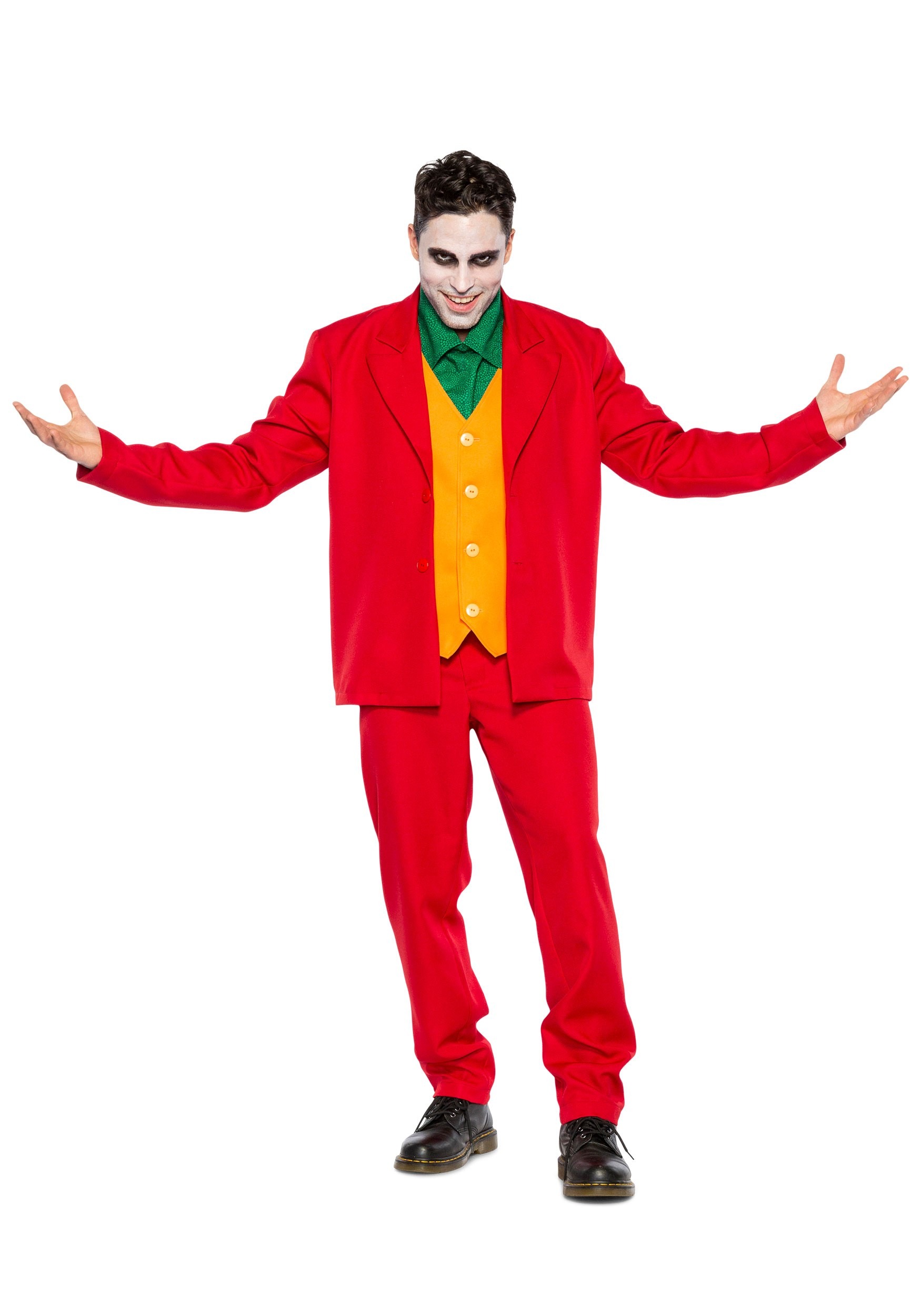 Men's Villain Red Leisure Suit Fancy Dress Costume