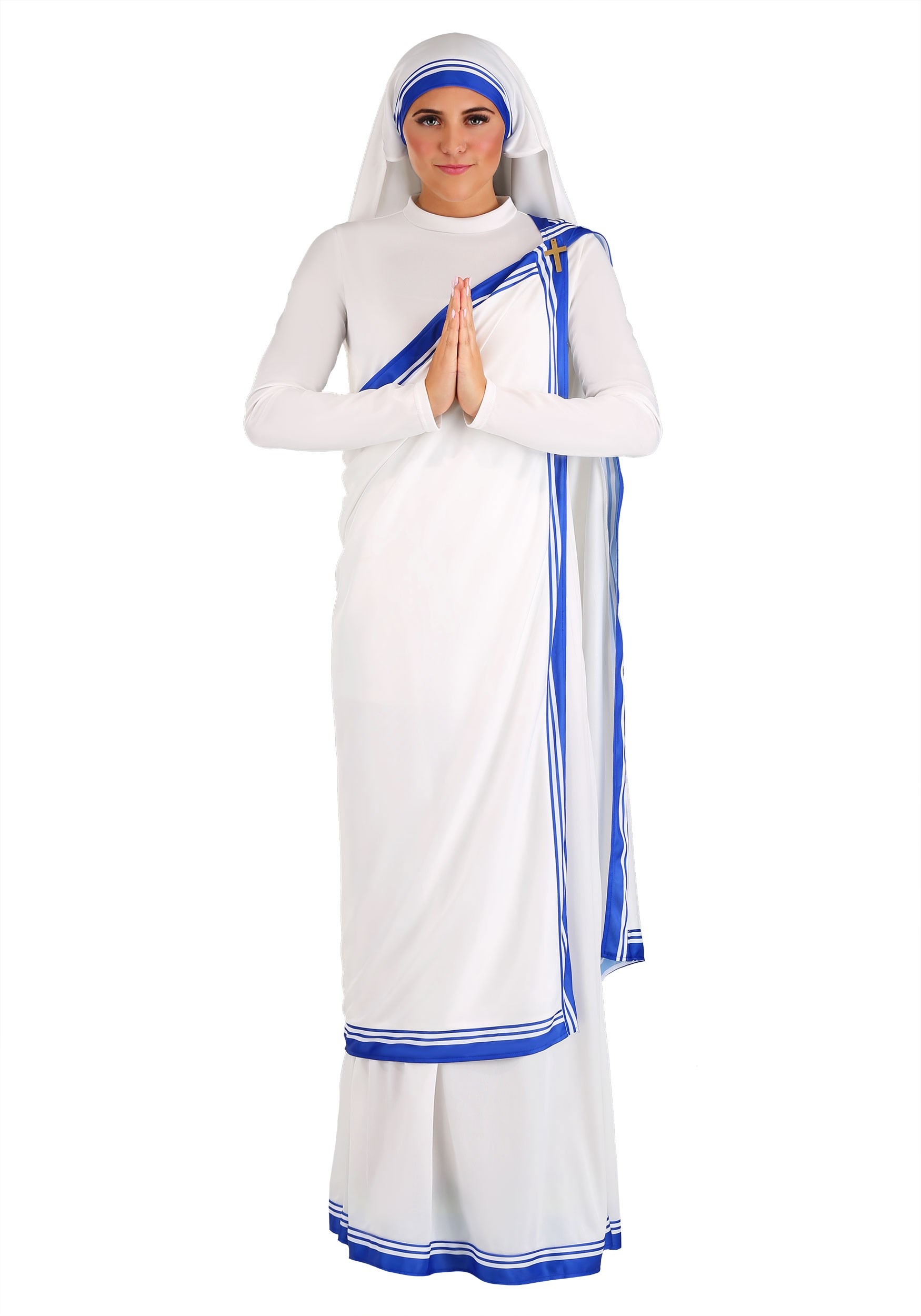 Photos - Fancy Dress Fancy FUN Costumes Mother Teresa  Dress Costume for Women Blue/White FU 