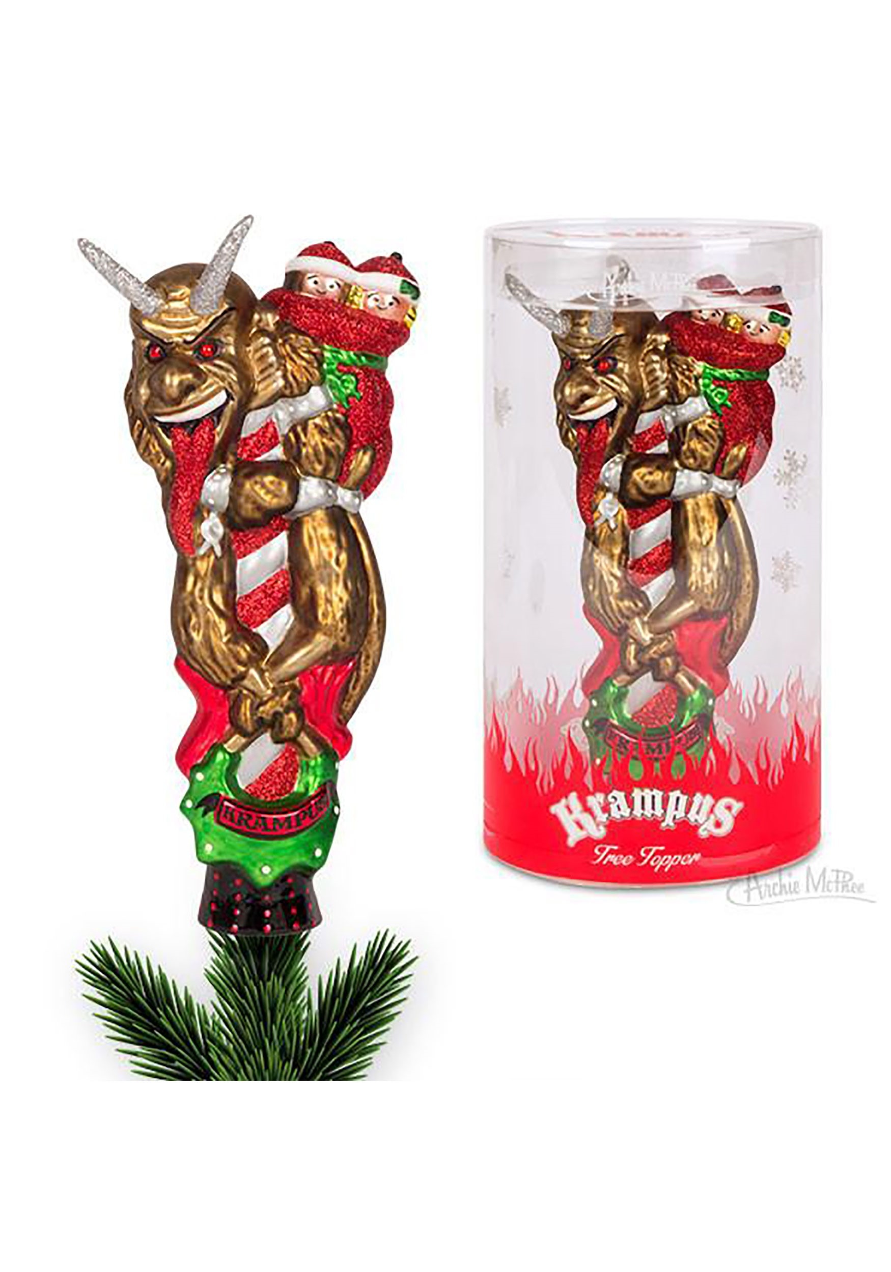 Krampus Blown Glass Tree Topper