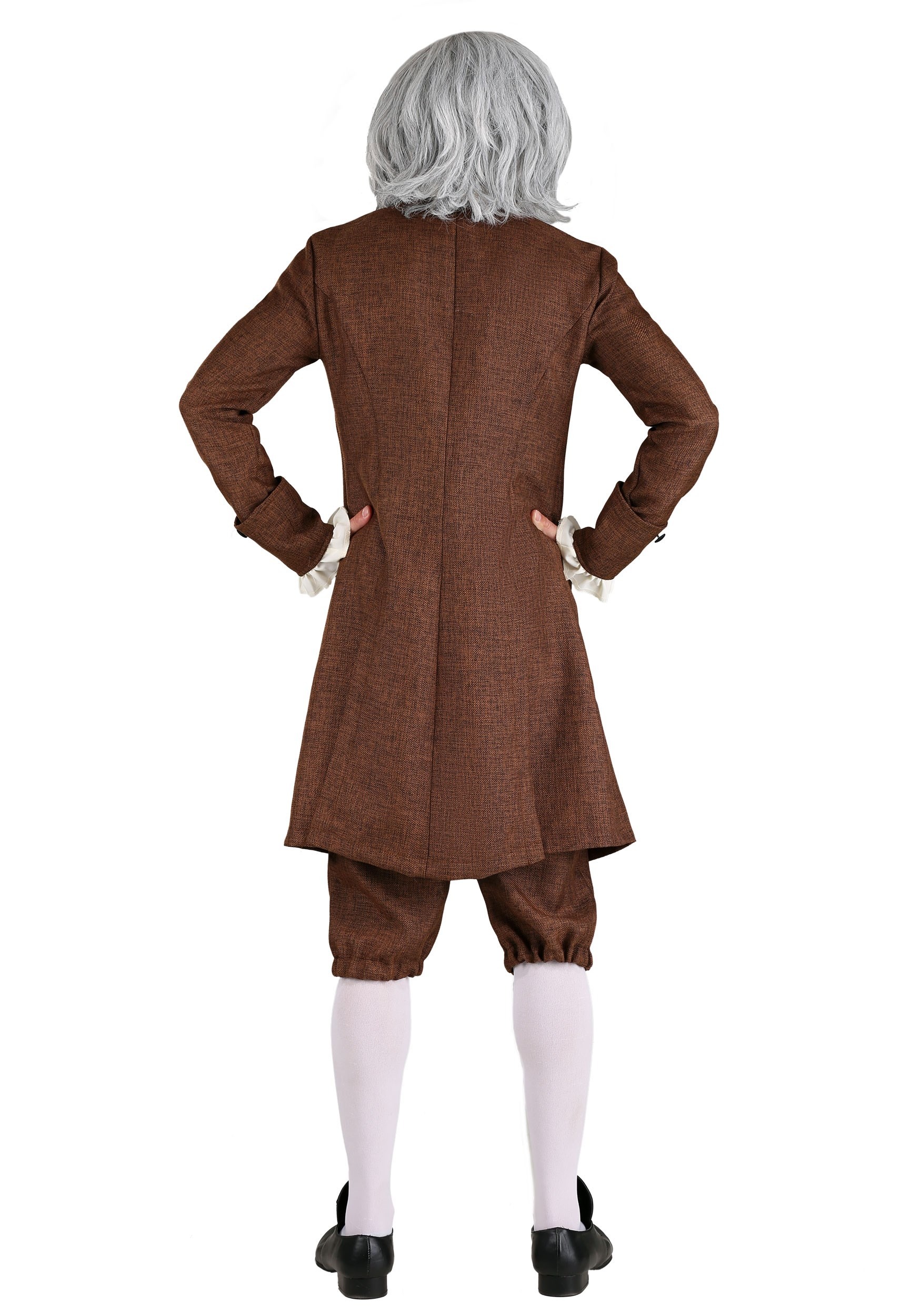 Plus Size Colonial Benjamin Franklin Men's Fancy Dress Costume