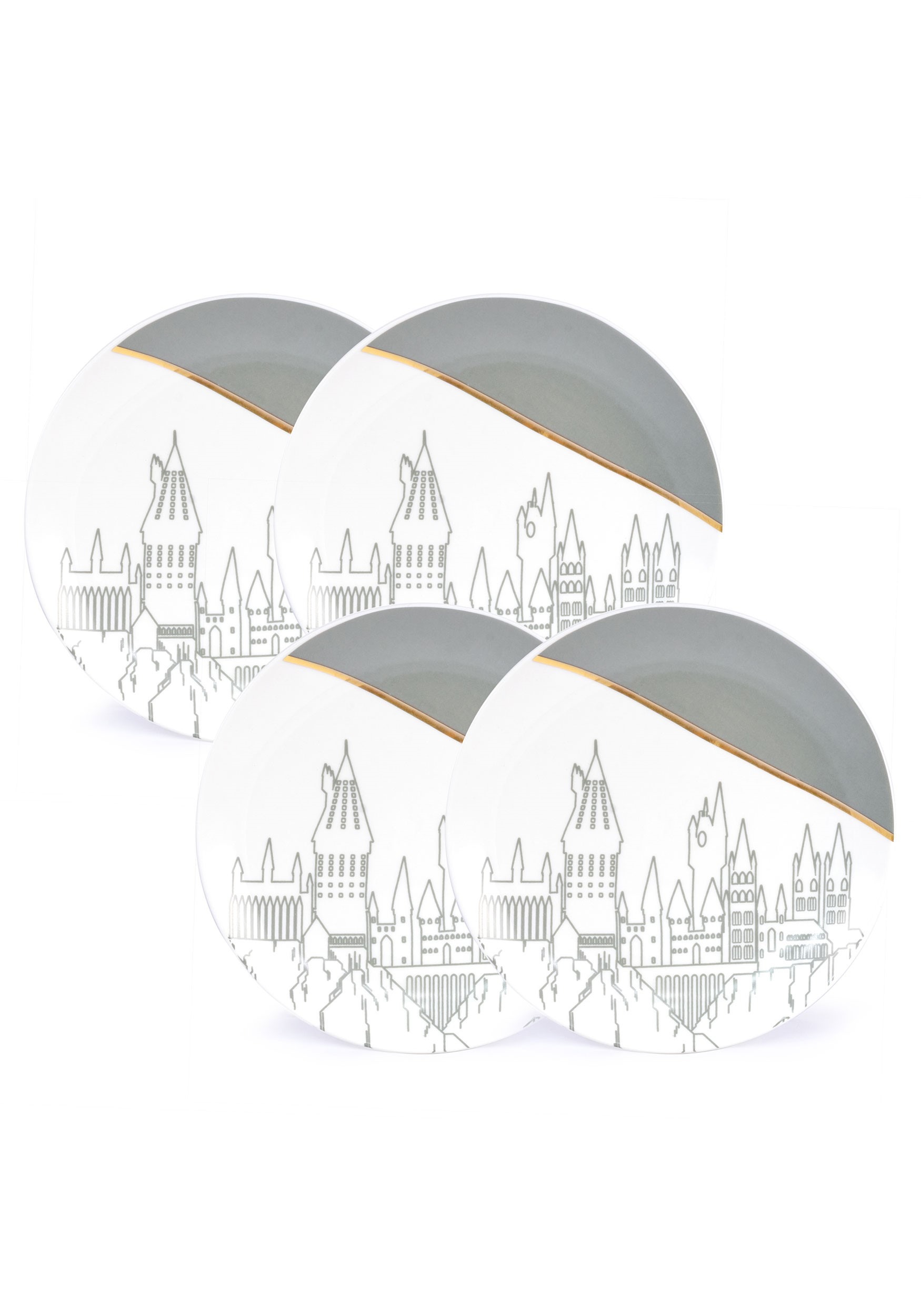 Harry Potter Hogwarts 4 Pack White Plate Set