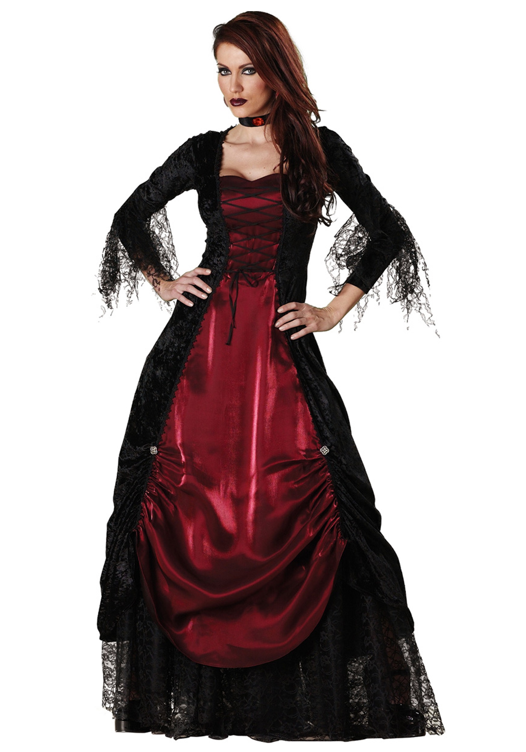 Gothic Victorian Vampire Fancy Dress Costume For Women