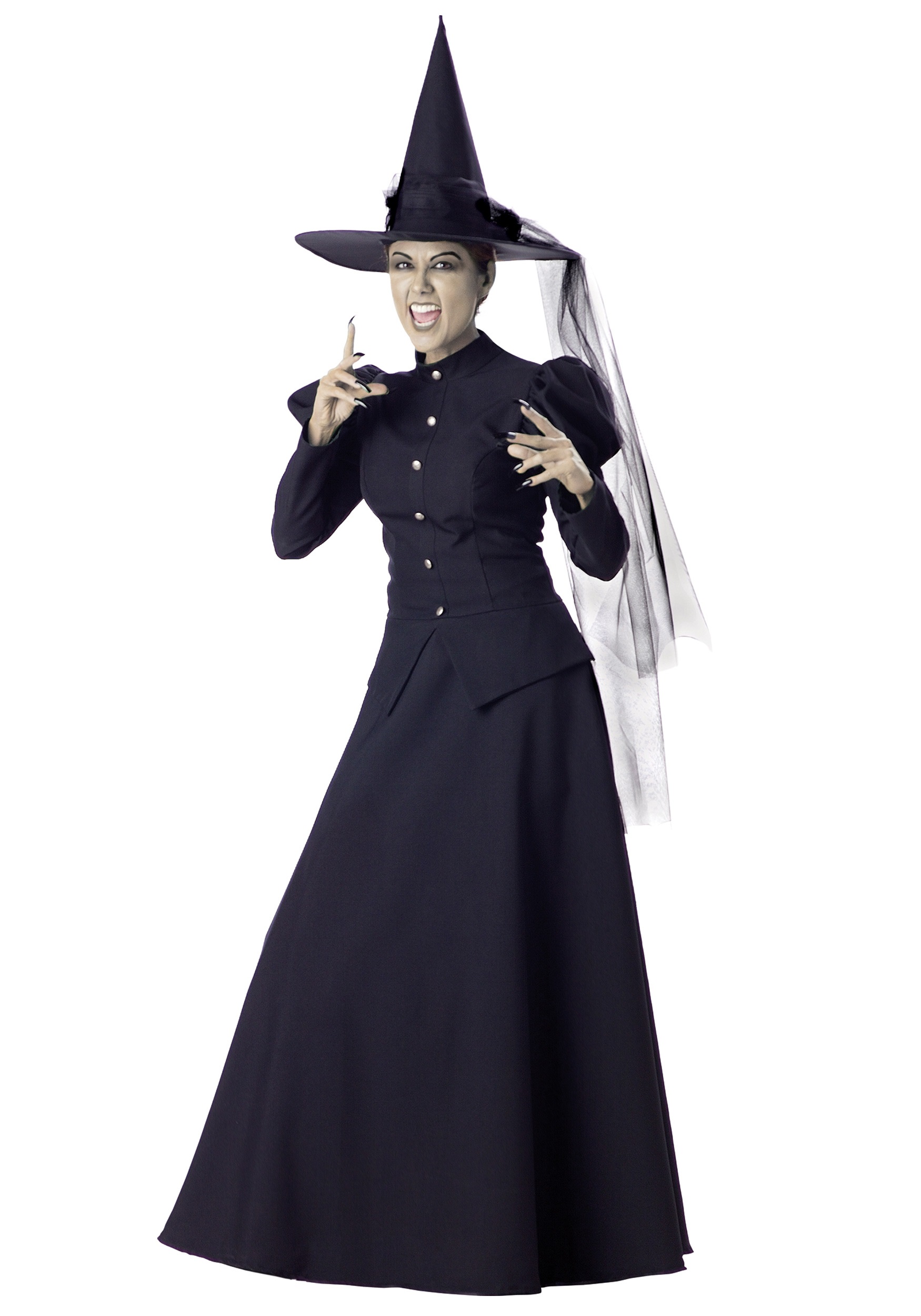 Women's Black Witch Fancy Dress Costume | Wicked Witch Fancy Dress Costume