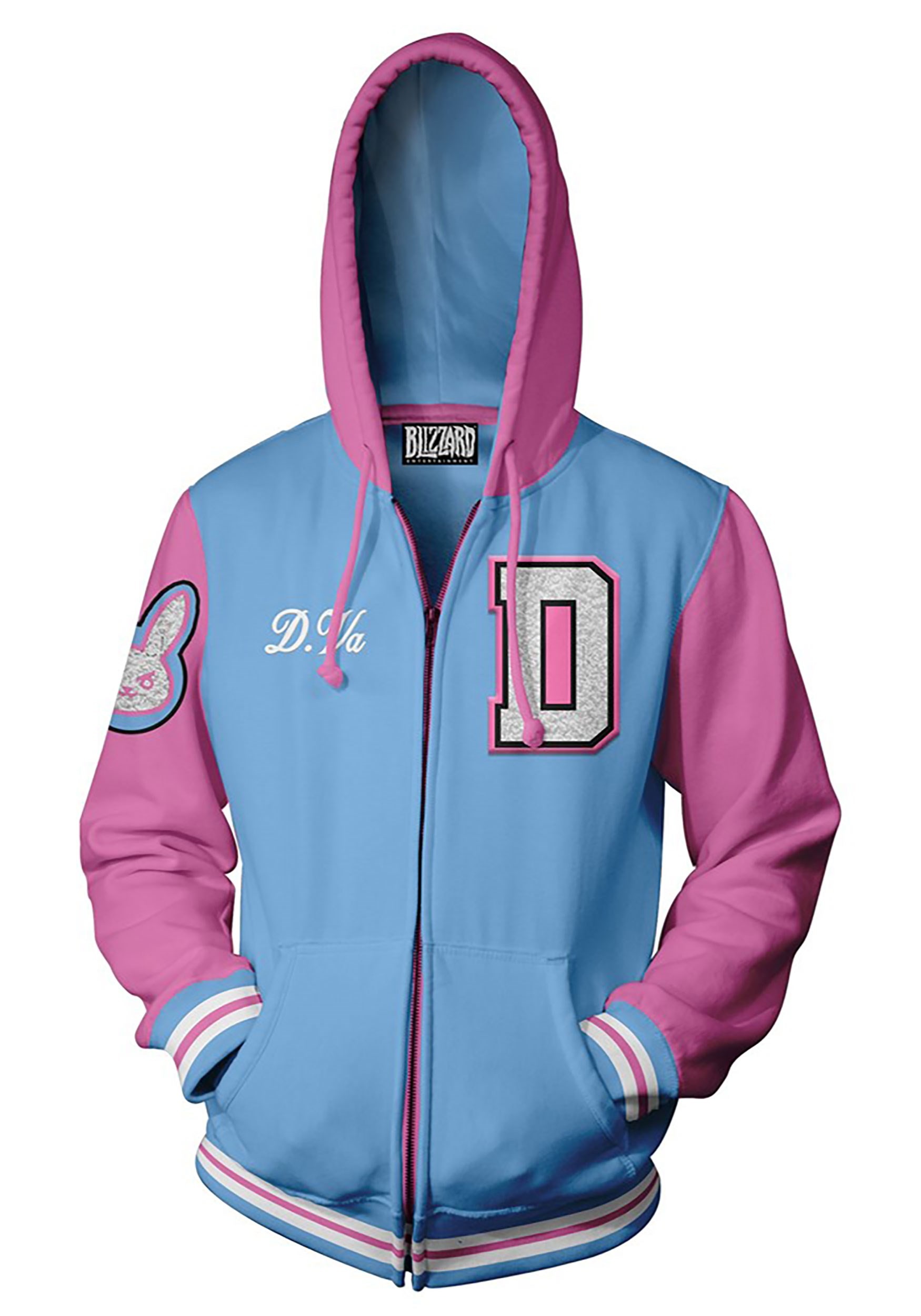 D.Va Zip-Up Hooded Sweatshirt Overwatch Varsity