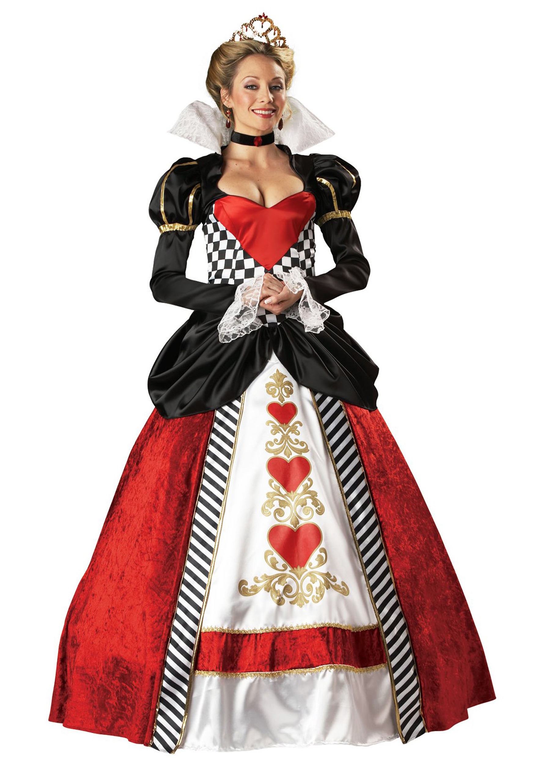 Queen Of Hearts Deluxe Fancy Dress Costume For Women