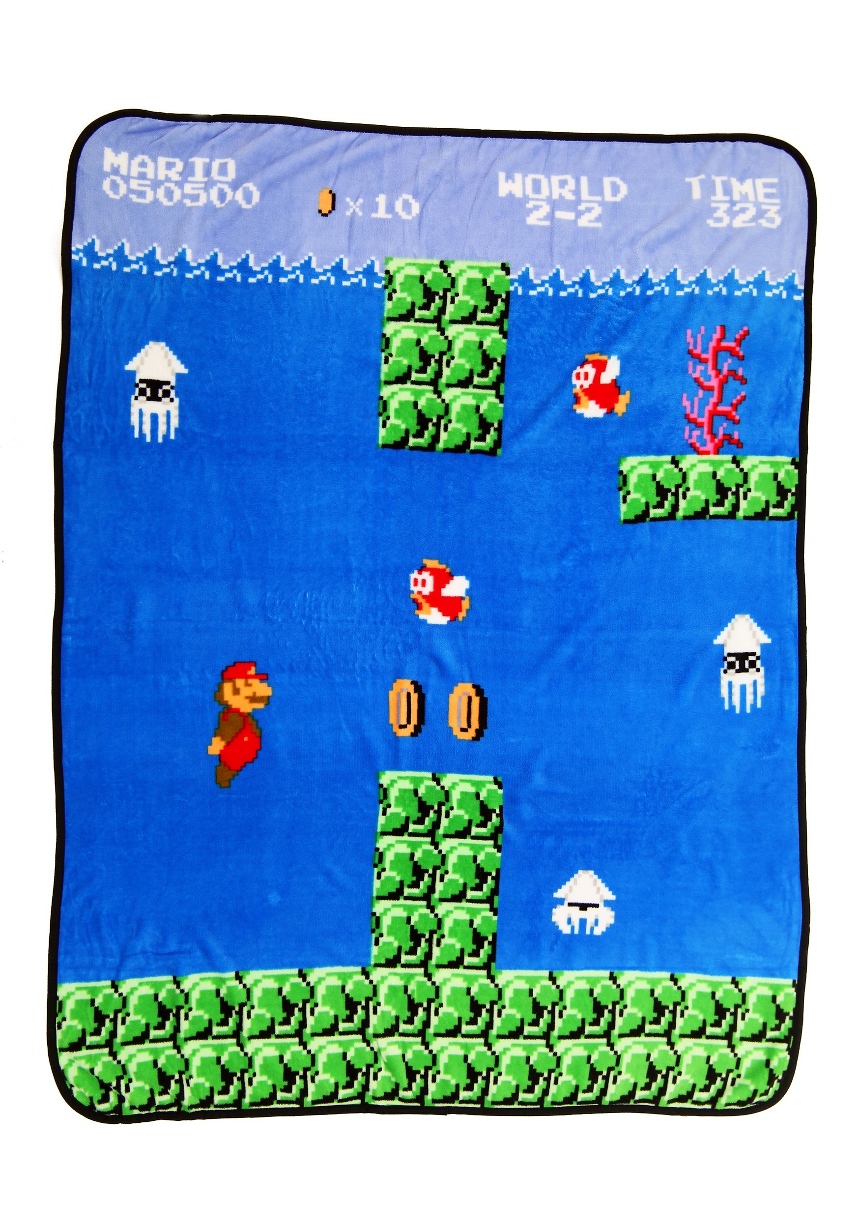 Fleece Super Mario Brother Coral Throw