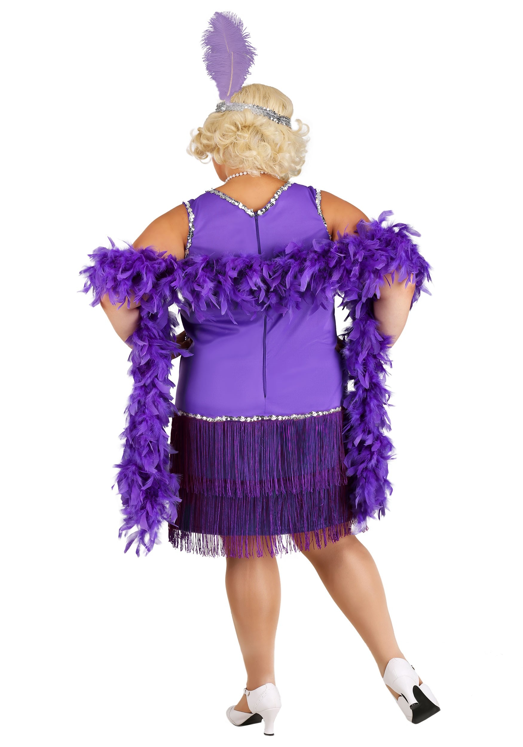 Plus Size Purple Flapper Women's Fancy Dress Costume