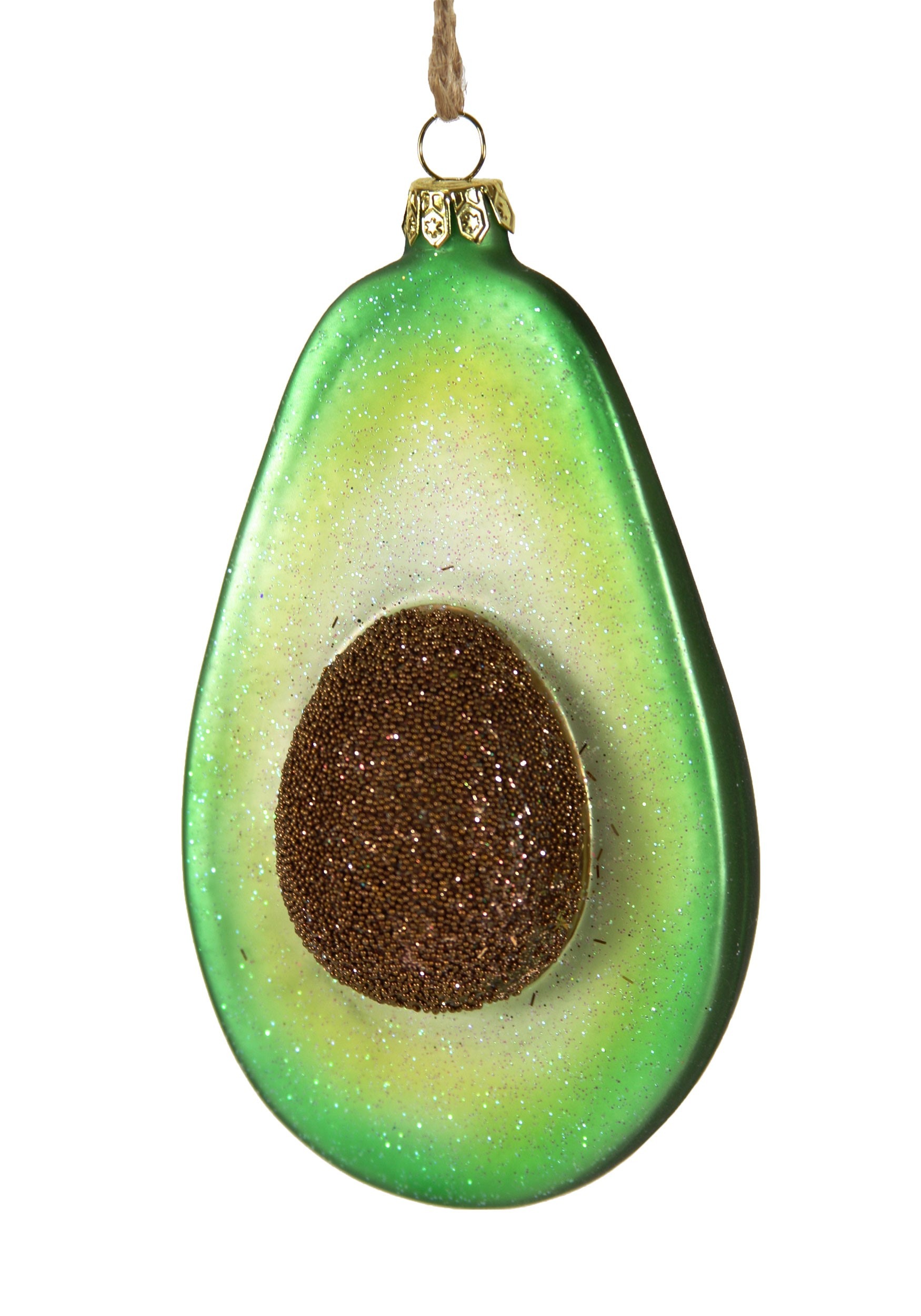 Glass Avocado Christmas Ornament