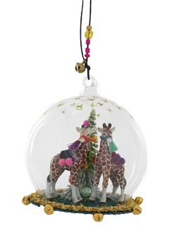 Fantastical Giraffe Globe Christmas Ornament
