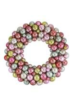 Multi Colored Pastel Christmas Ball Wreath Alt 1