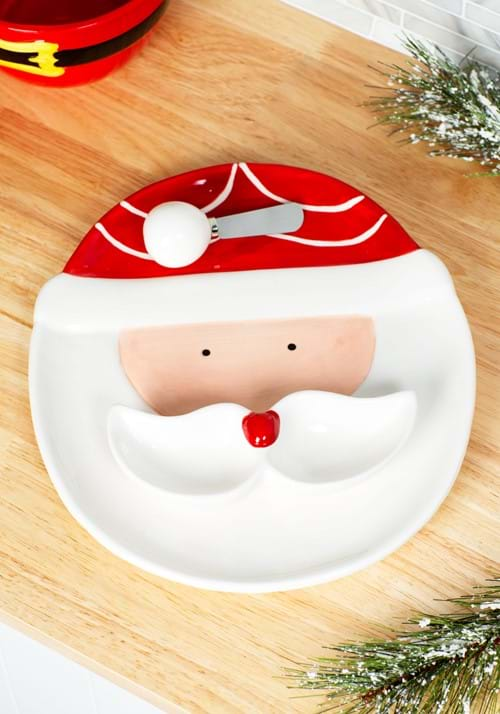 Gnome Santa Chip & Dip Dolomite Platter Set