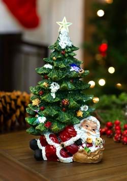 Resin Light Up Santa Under Tree Christmas Decor