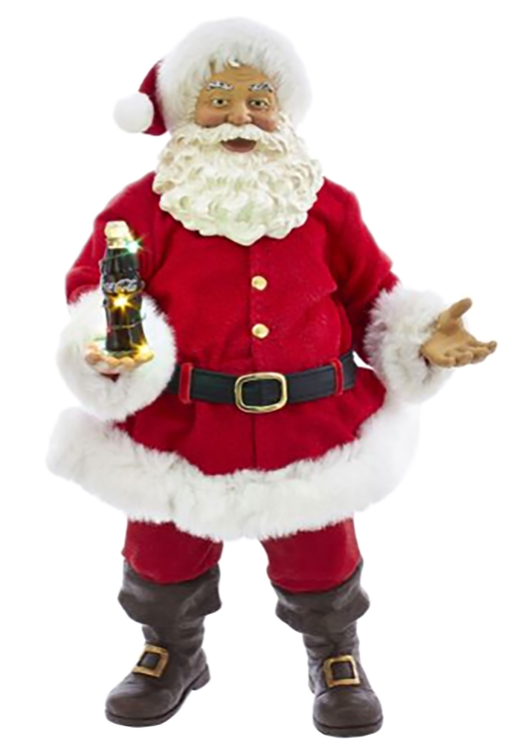 Coca Cola Santa w/ Light Up Bottle LED  Décor