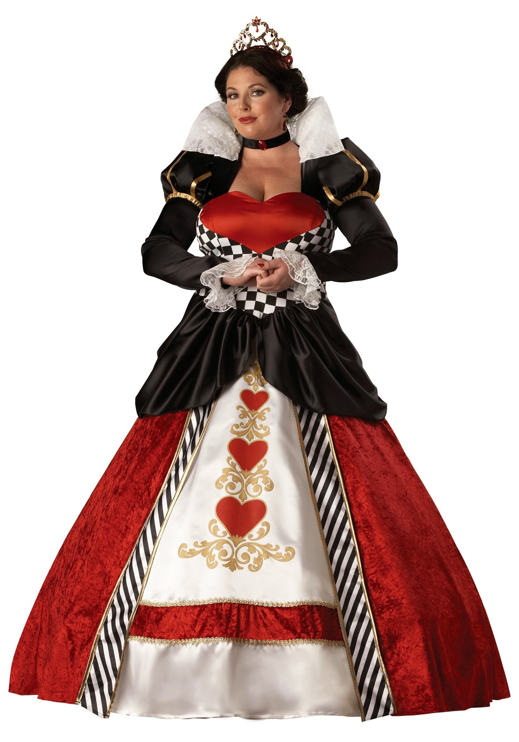 Queen Of Hearts Plus Size Fancy Dress Costume For Women , Queen Dress