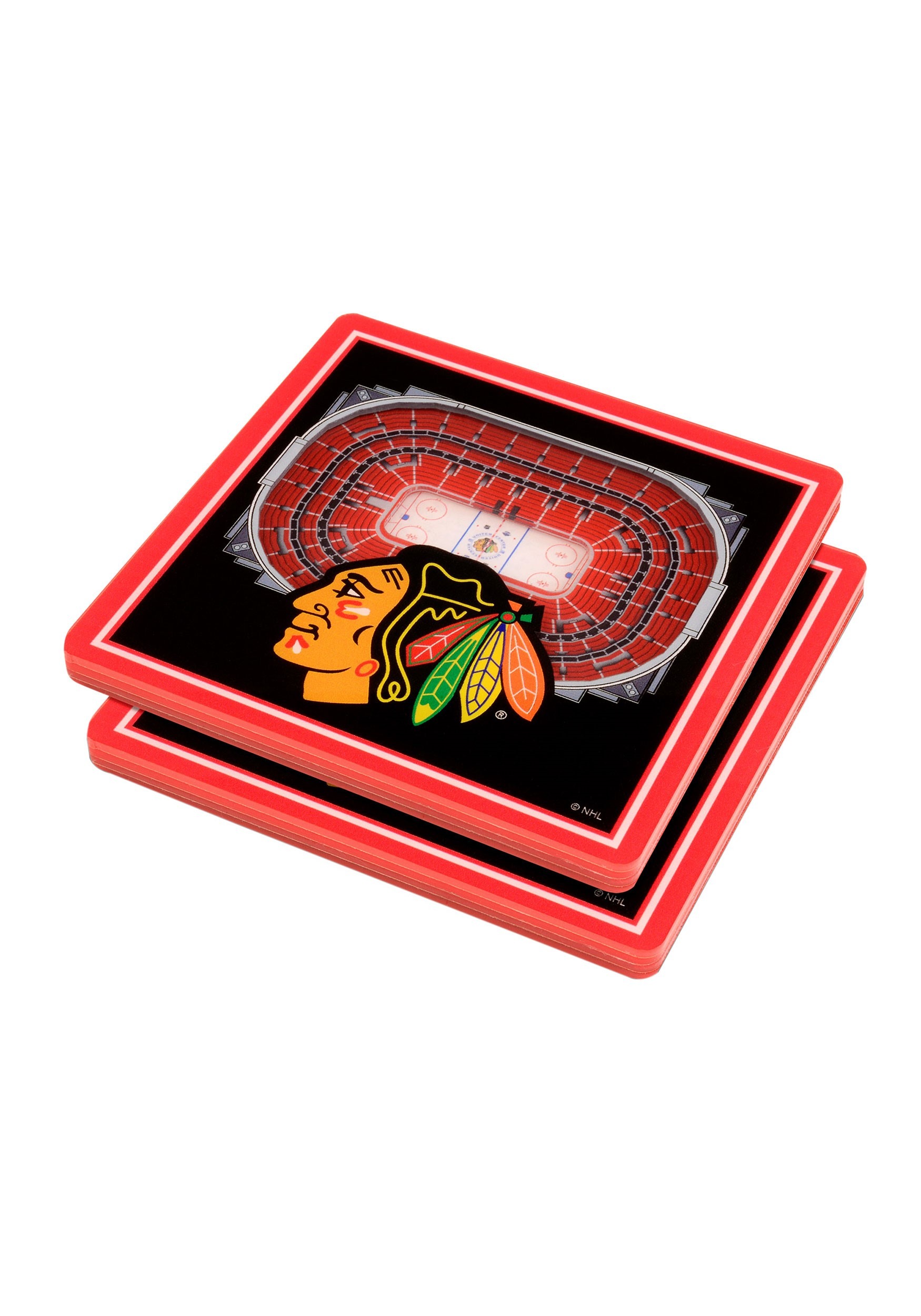 3D Stadium Coasters Chicago Blackhawks