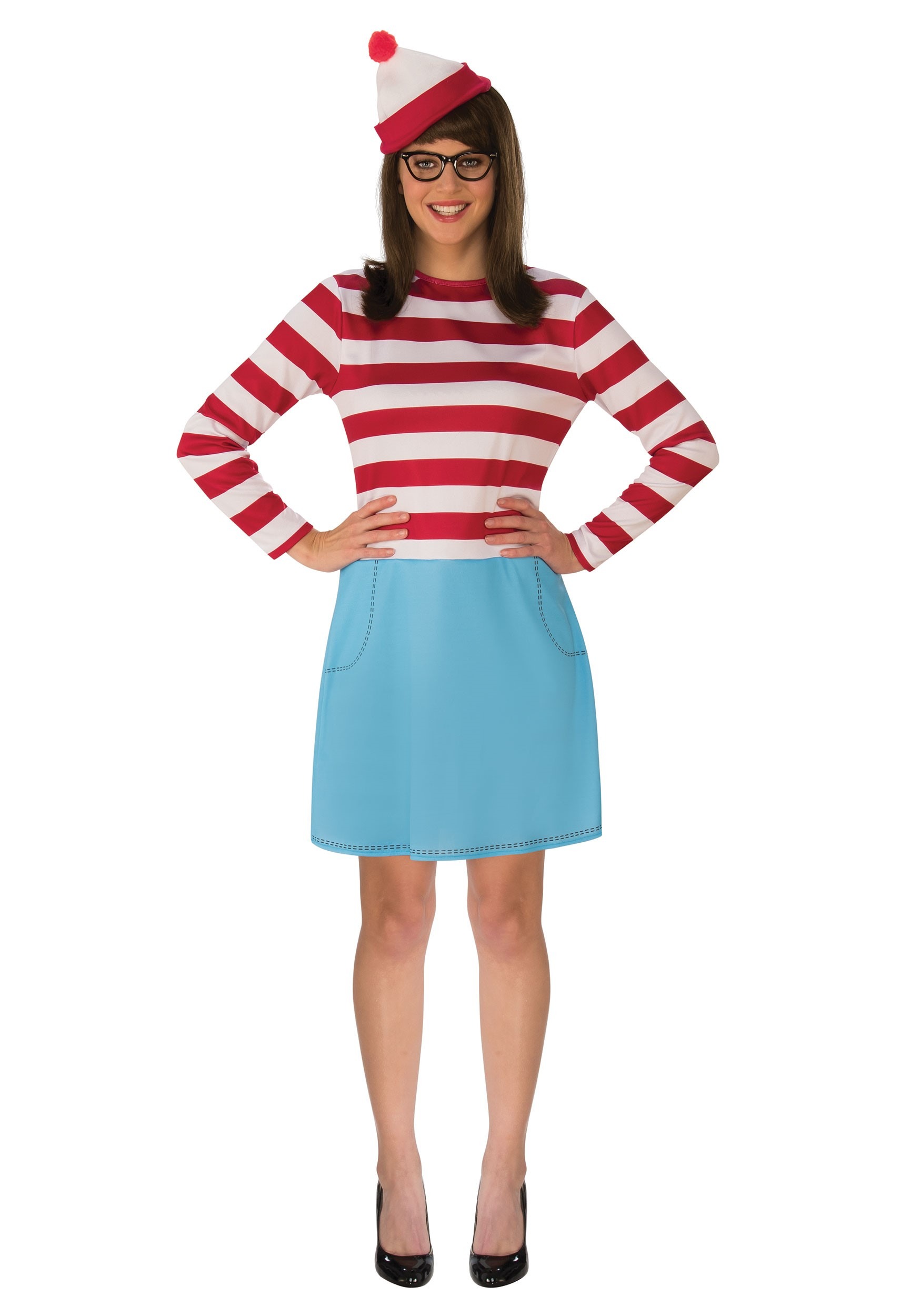 Wenda Where's Waldo Plus Size Adult Fancy Dress Costume