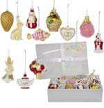 12 Piece Noble Gems Glass Wedding Ornament Set