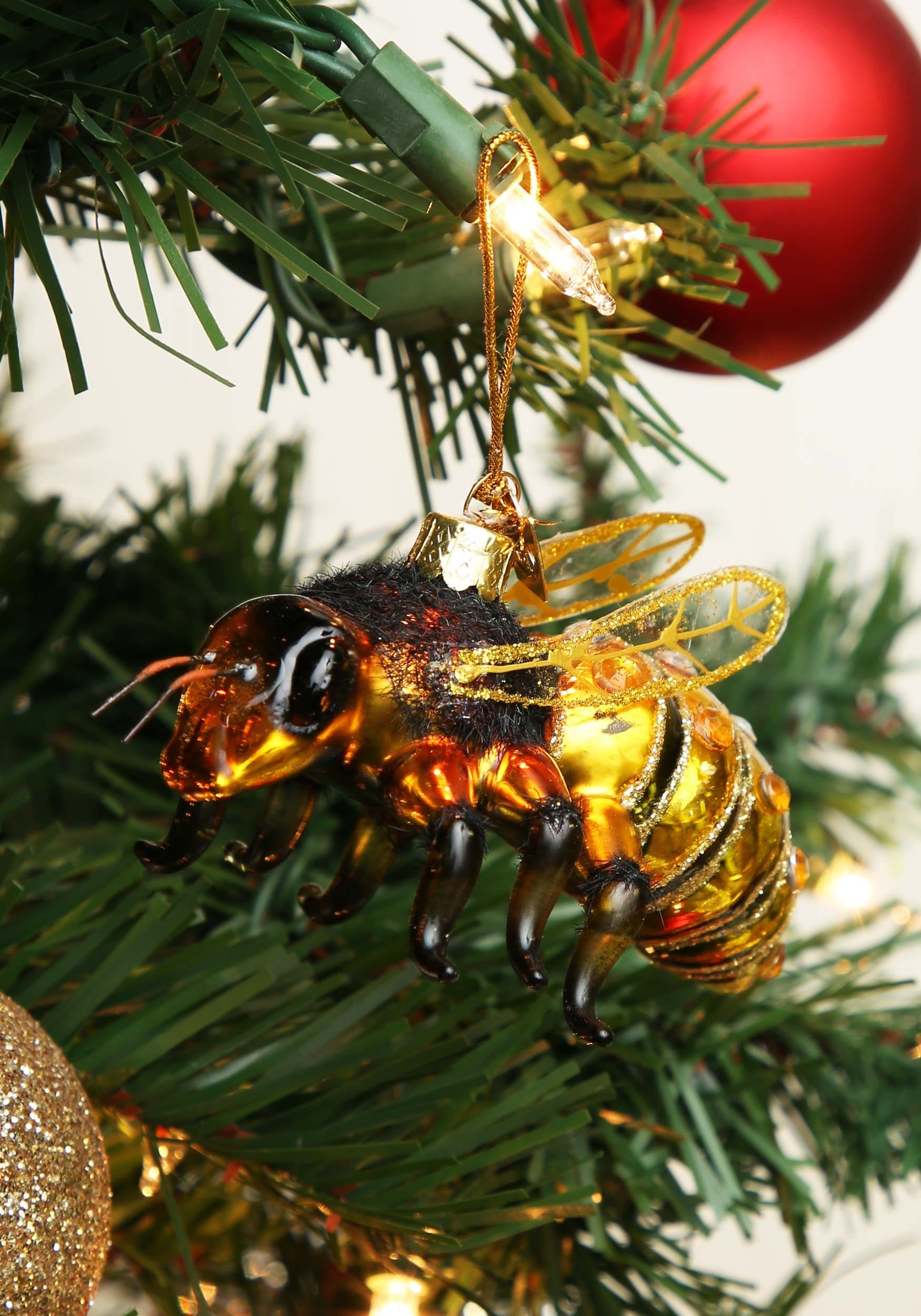 Glass Noble Gems Honey Bee Ornament