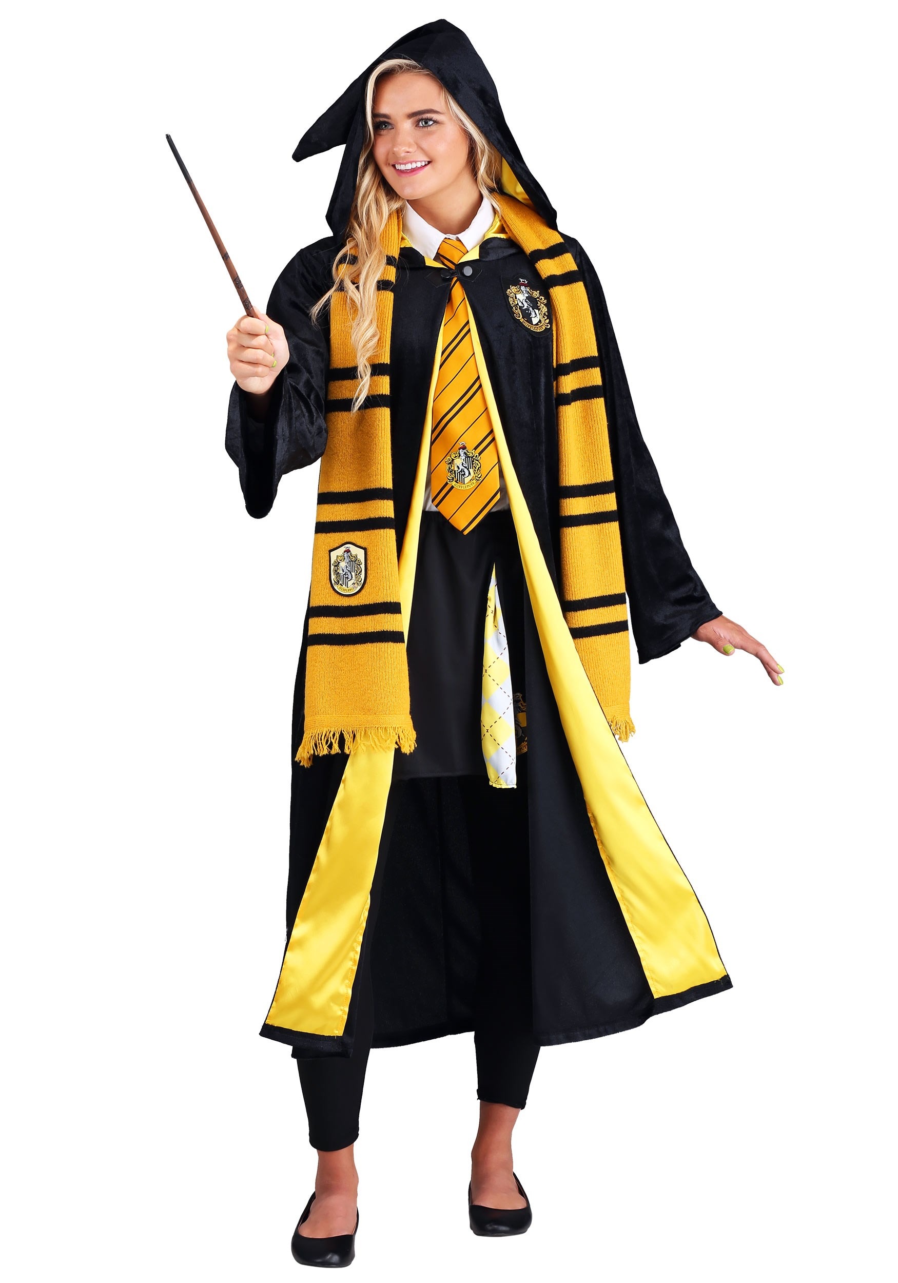 Harry Potter Deluxe Adult Hufflepuff Robe Fancy Dress Costume