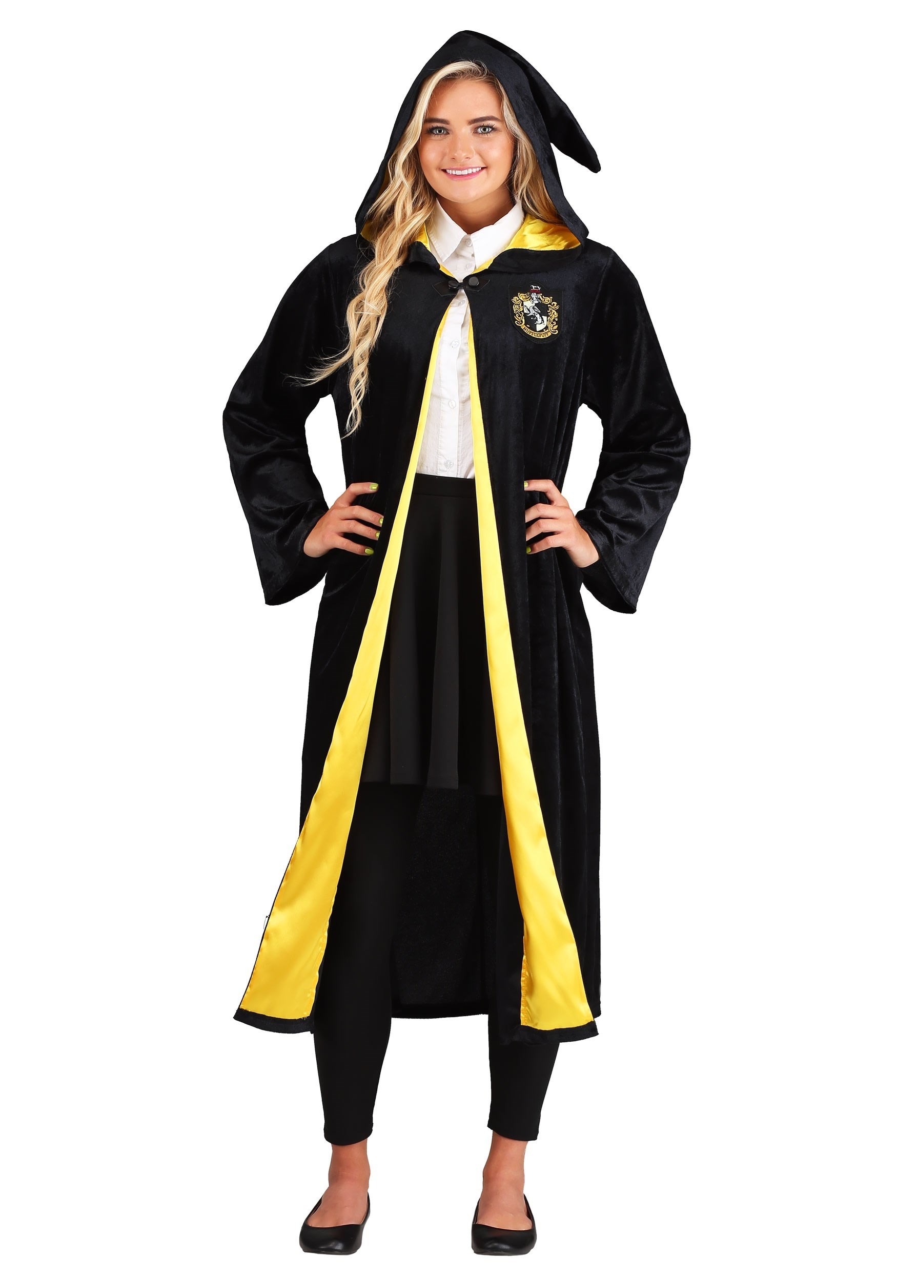 Harry Potter Deluxe Adult Hufflepuff Robe Fancy Dress Costume