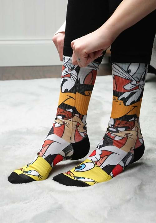 Looney Tunes Character Heads Sublimated Socks_Update