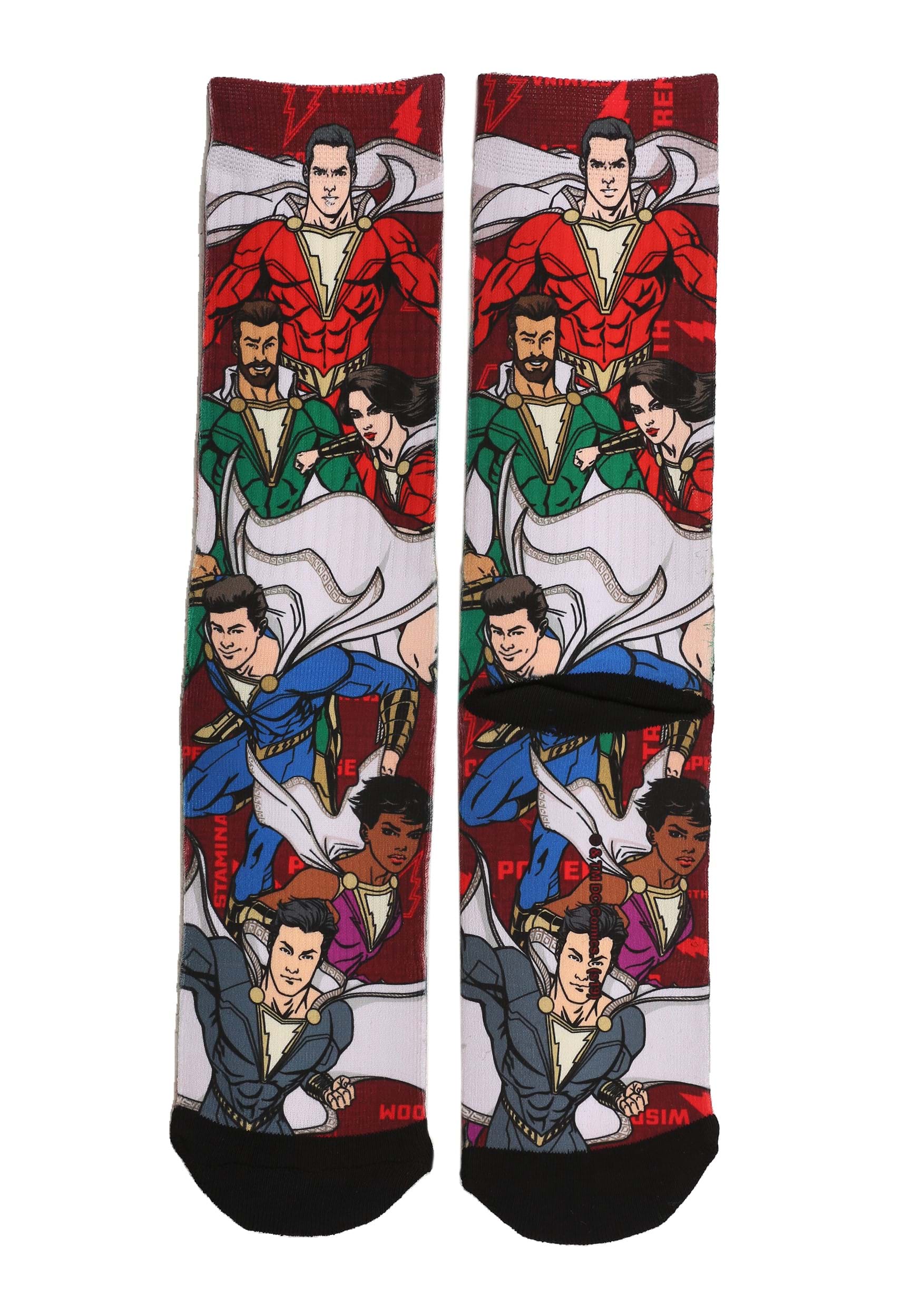 DC Shazam Group Collage Sublimated Socks