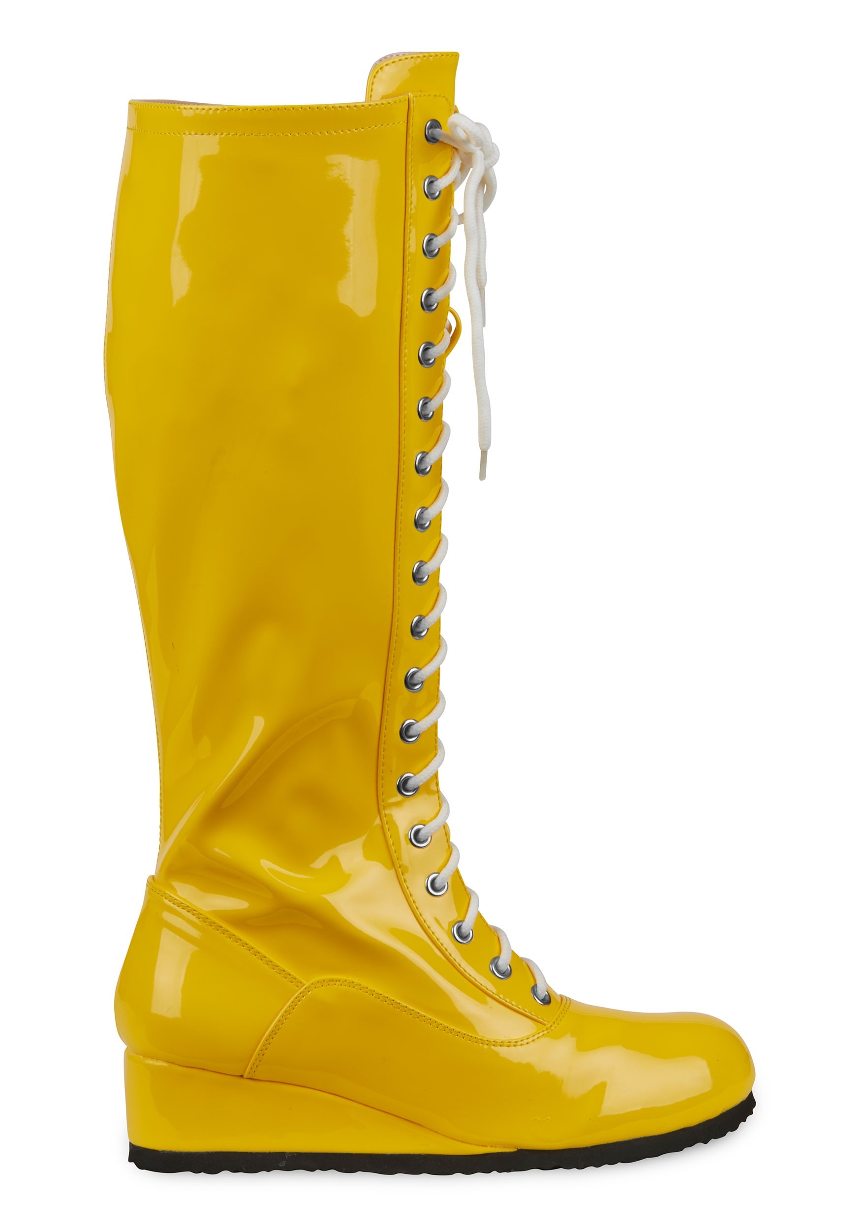 Yellow Wrestling Lace Up Mens Boots