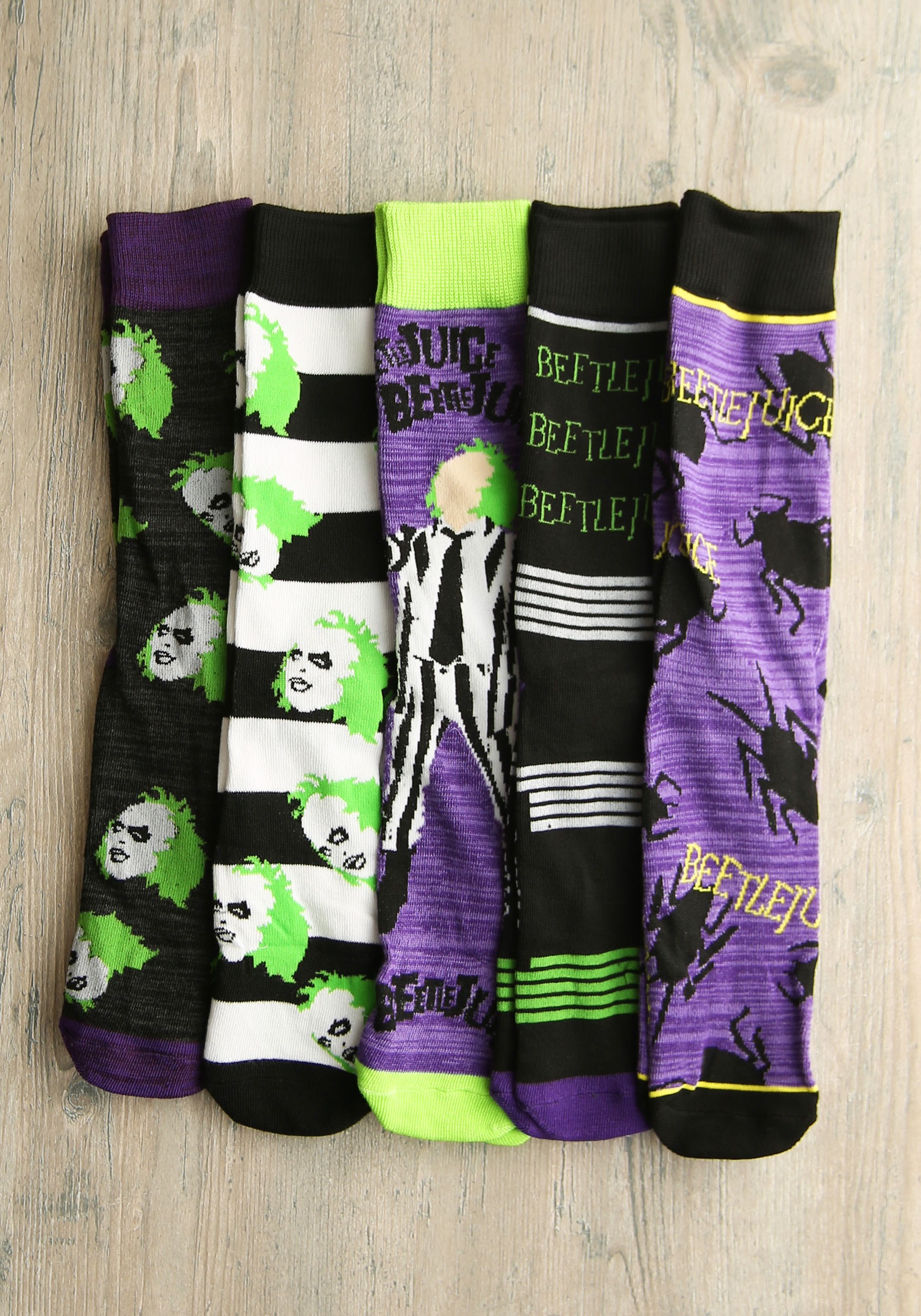 Beetlejuice 5-Pack Casual Crew Socks