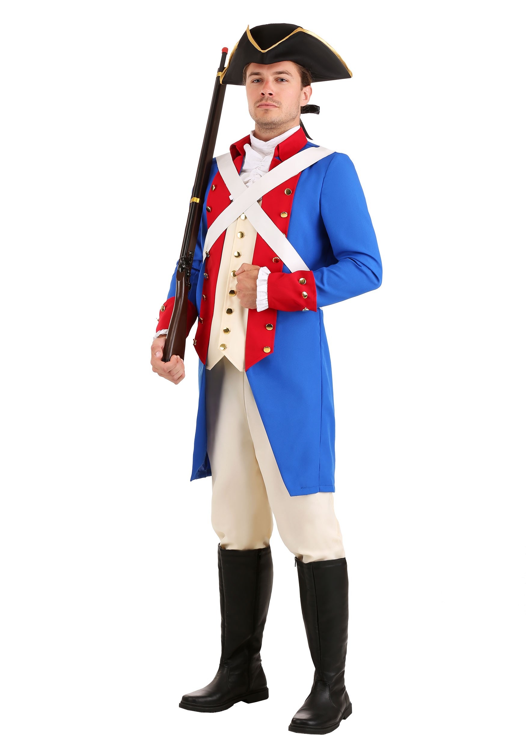 American Revolution Soldier Men's Fancy Dress Costume