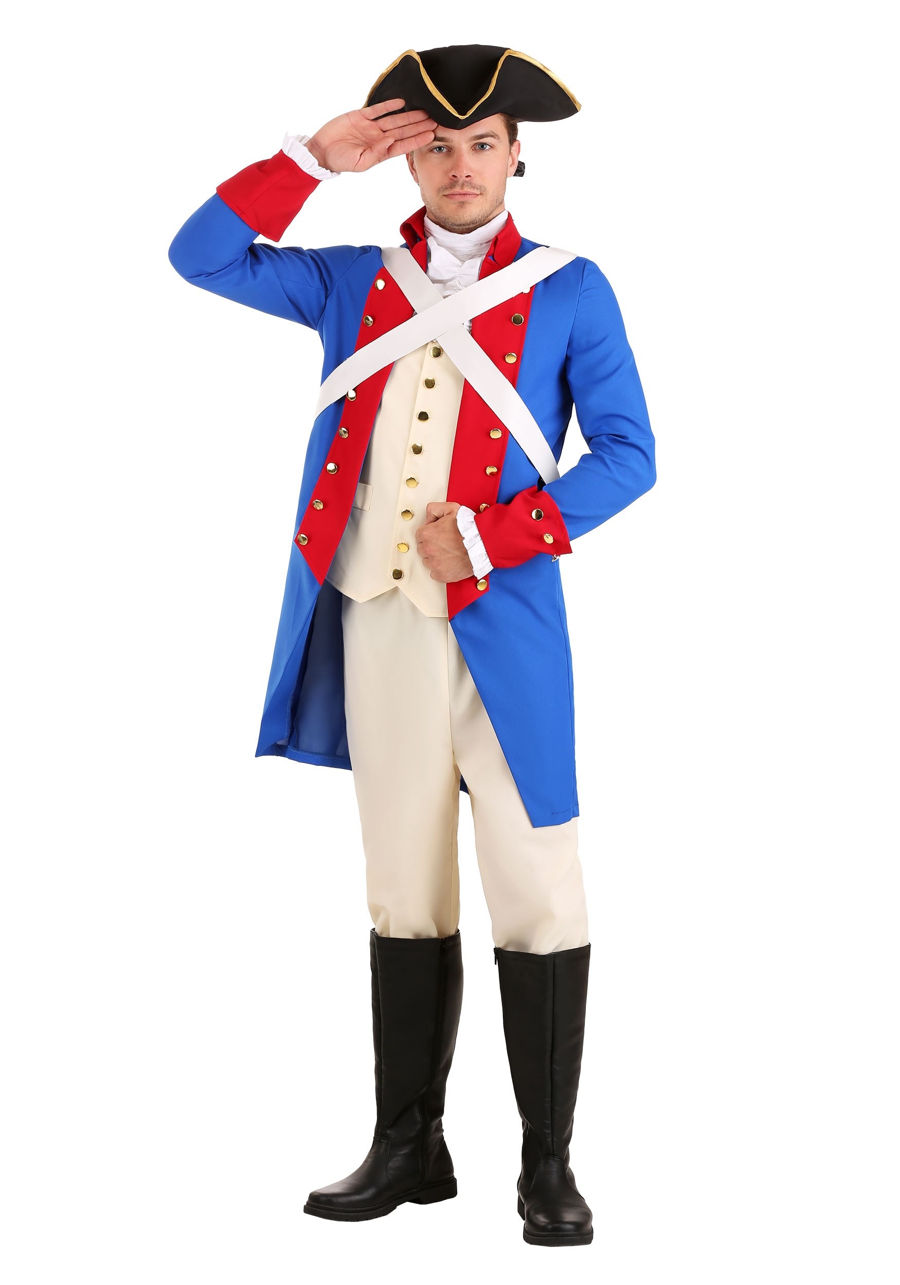 American Revolution Soldier Men's Fancy Dress Costume