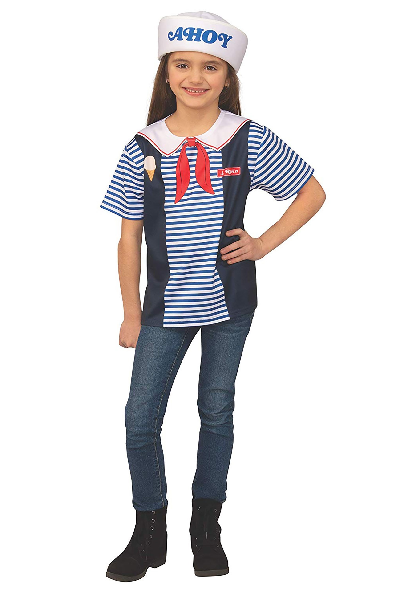 Stranger Things Robin's Scoops Ahoy Uniform Fancy Dress Costume for Kids